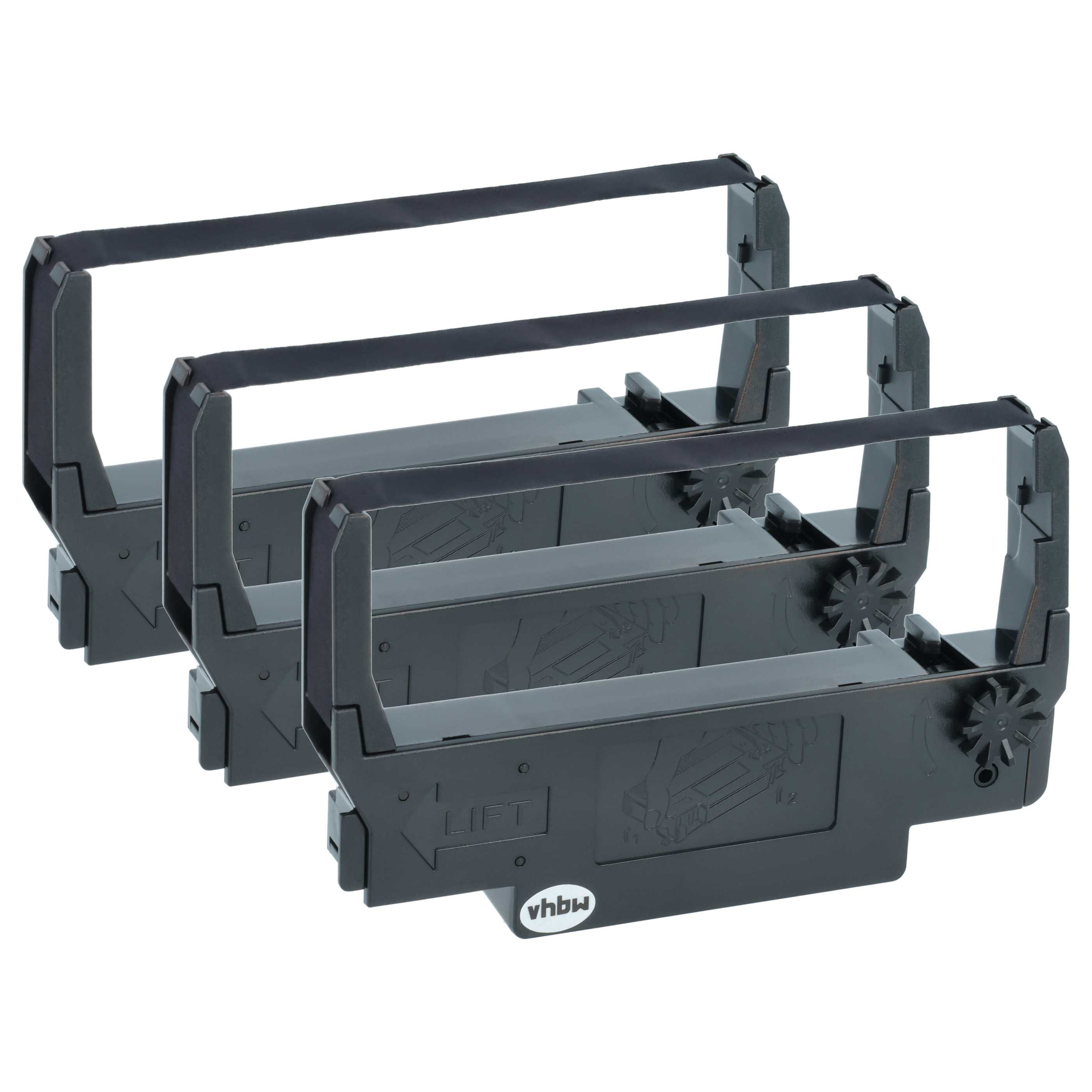 3x Ink Ribbon replaces Epson C43S015451, 655N for Hyundai Dot Matrix, Receipt Printer etc. - Black