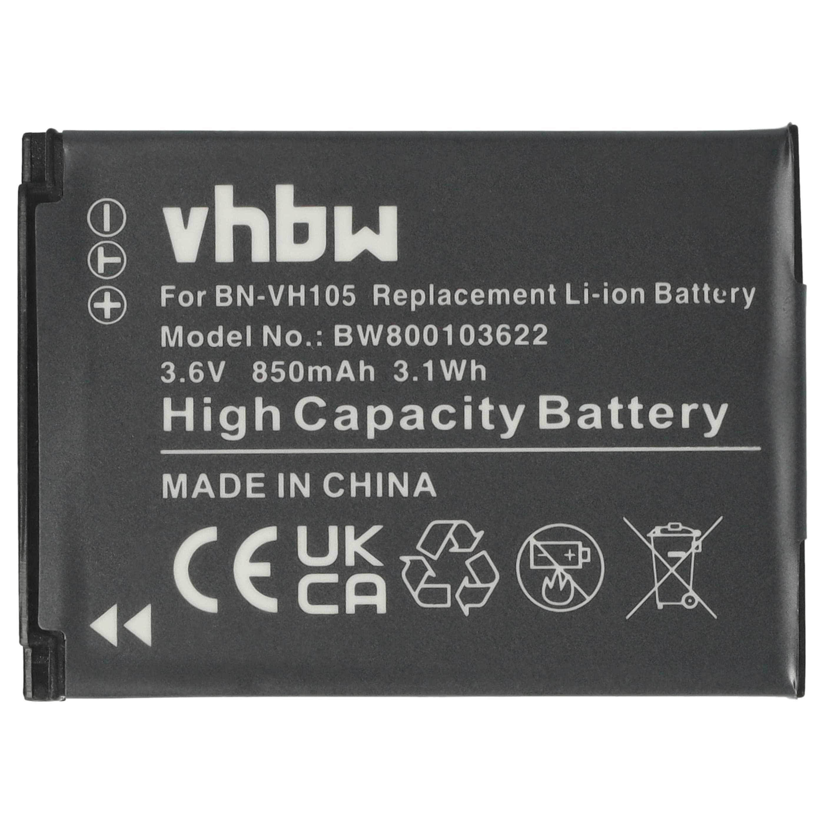 Videocamera 3x Battery replaces JVC BN-VH105 - 850 mAh 3.6 V Li-Ion