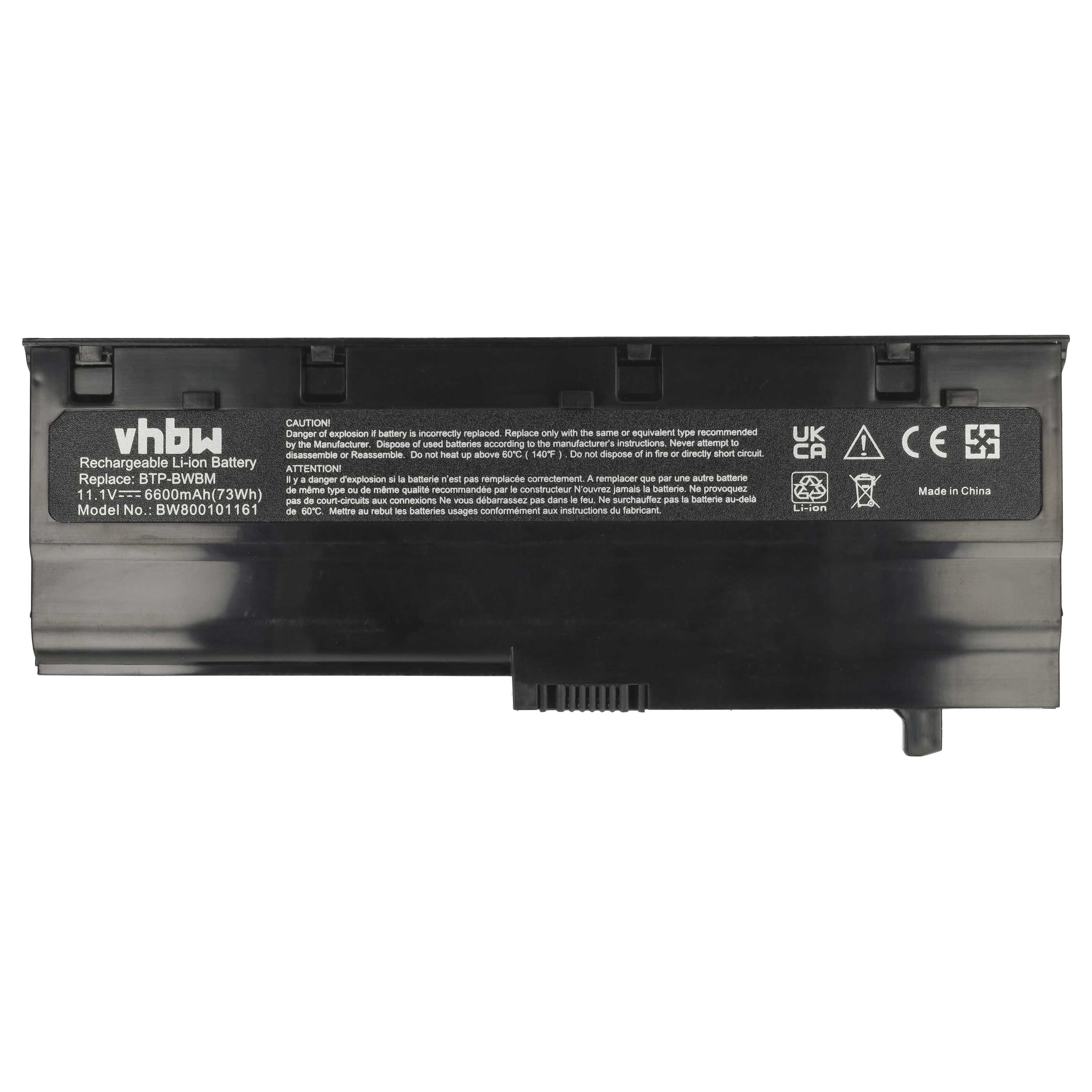 Akumulator do laptopa zamiennik Medion 40024623, 40024627, 40022954, 40022955 - 6600 mAh 11,1 V Li-Ion, czarny