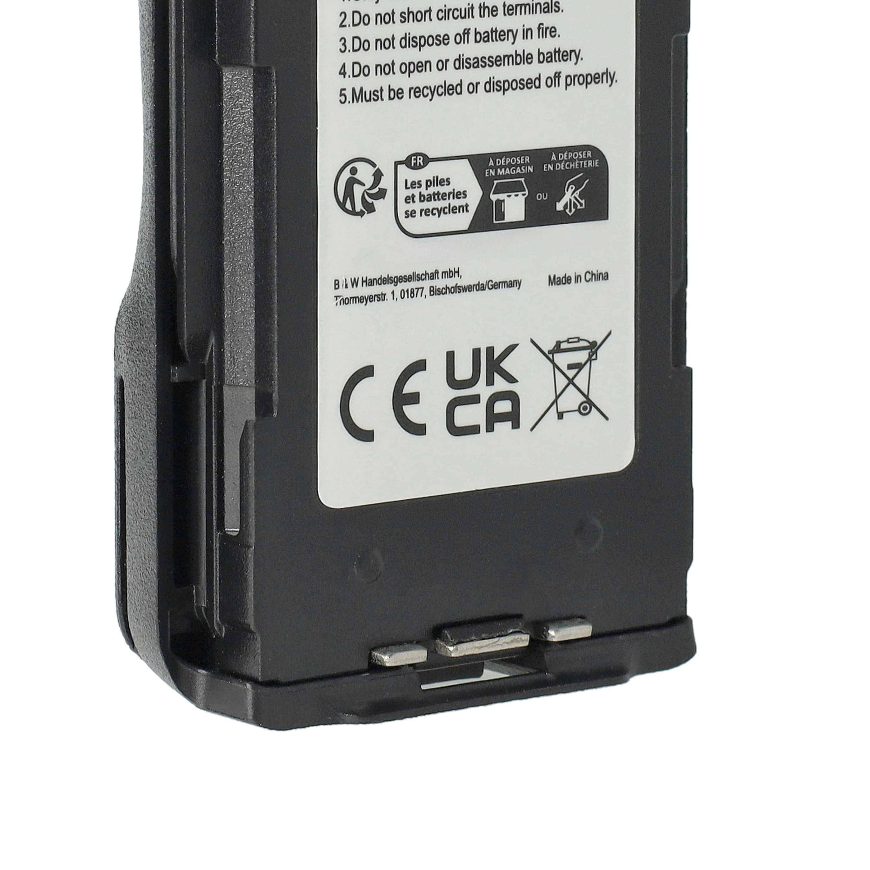 Radio 2x Battery replaces Motorola NNTN8570B, NNTN8570A, NNTN8570 - 1250 mAh 7.6 V Li-Ion + Belt Clip