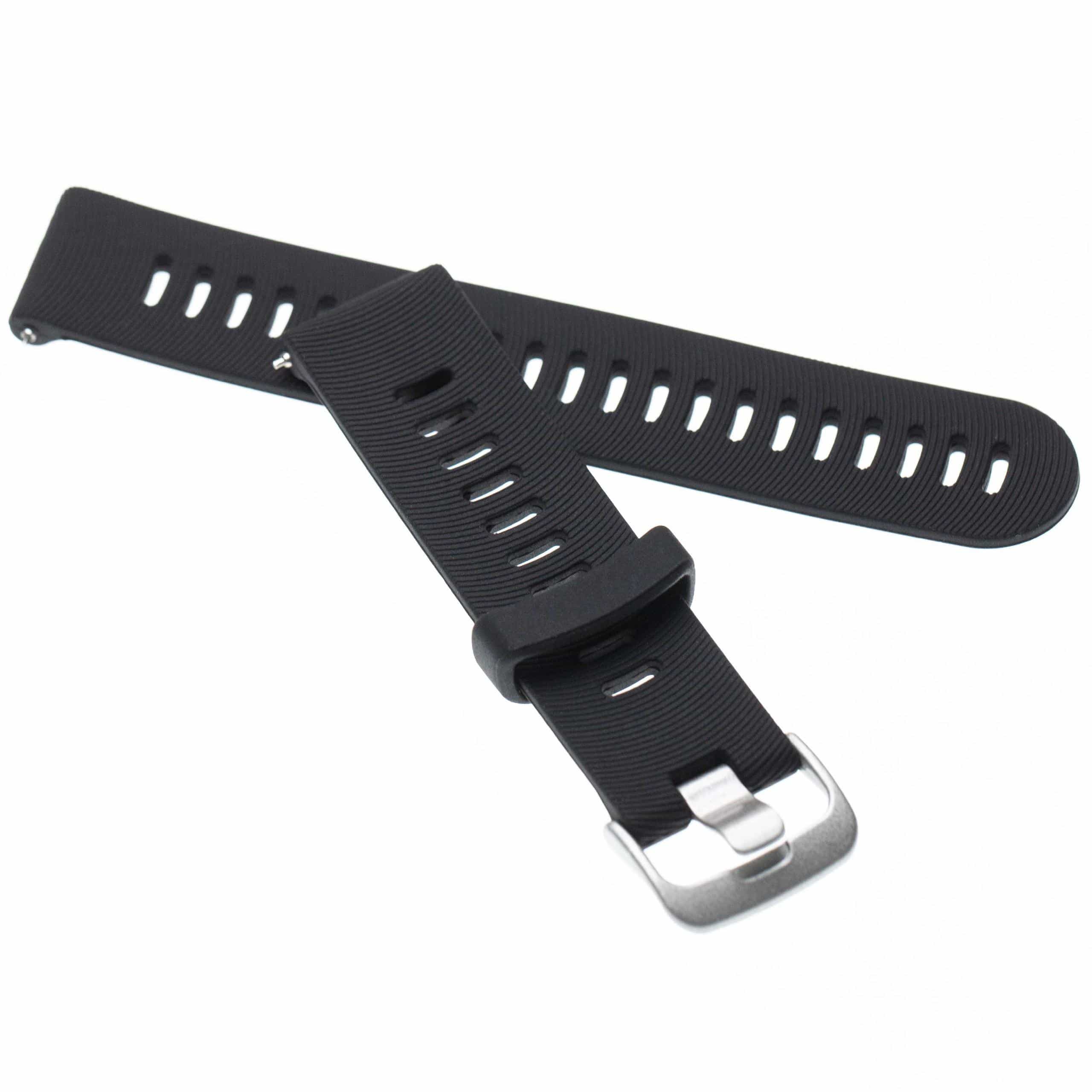 Armband für Garmin Forerunner Smartwatch - 11 + 8,5 cm lang, Silikon, schwarz