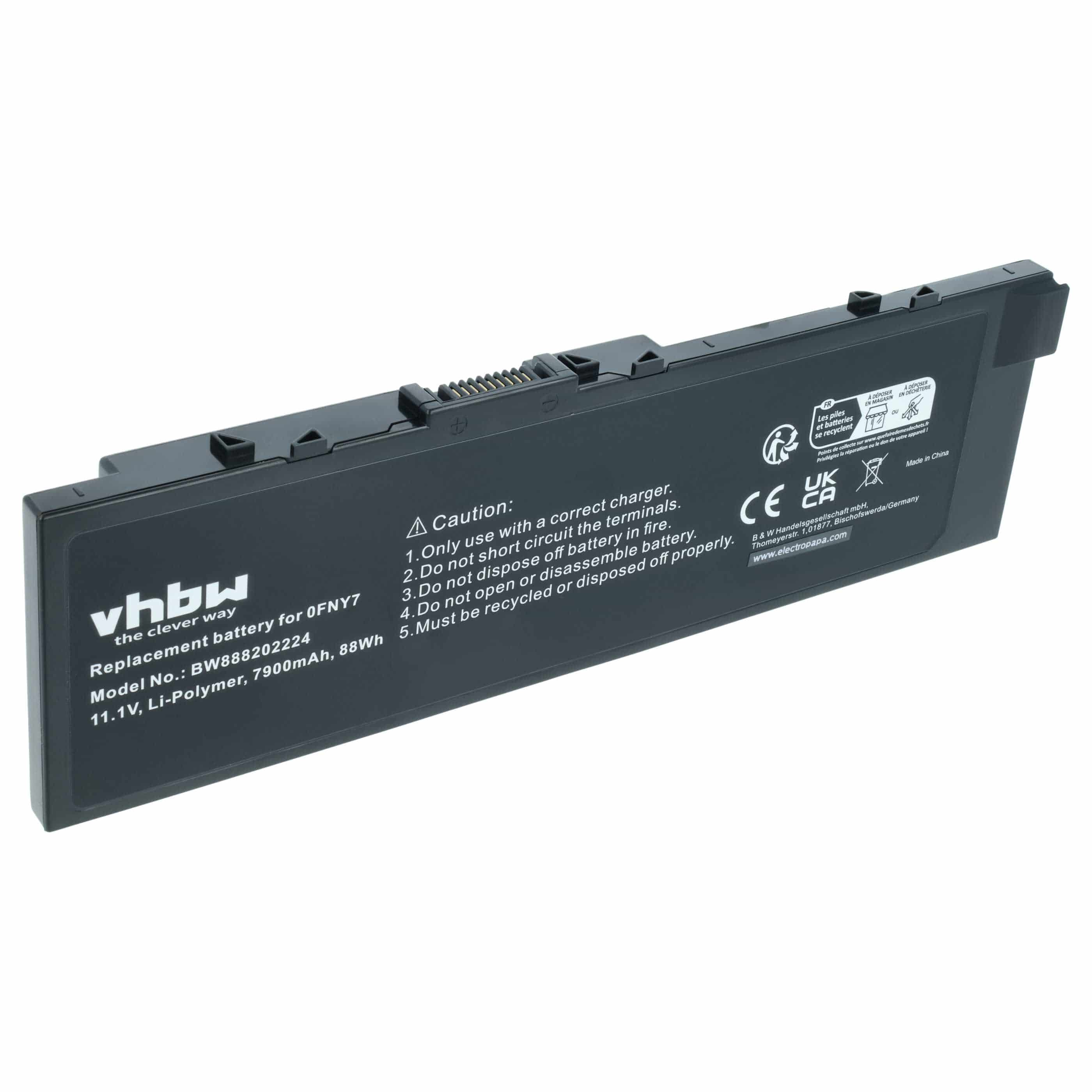 Akumulator do laptopa zamiennik Dell 0FNY7, 1G9VM, 451-BBSB, 451-BBSE - 7900 mAh 11,1 V Li-Ion, czarny