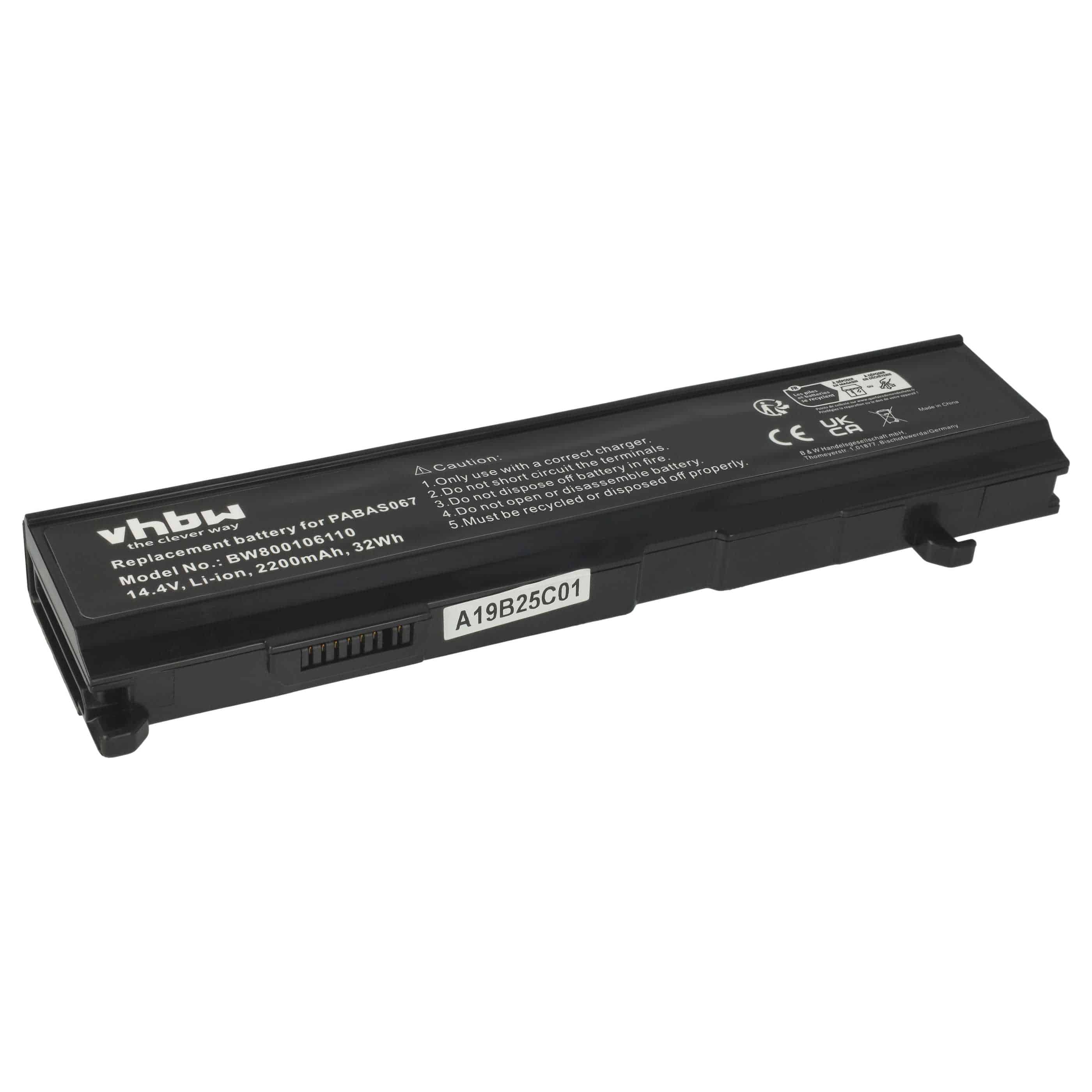 Akumulator do laptopa zamiennik Toshiba PA3451U-1BRS, PABAS067 - 2200 mAh 14,4 V Li-Ion, czarny