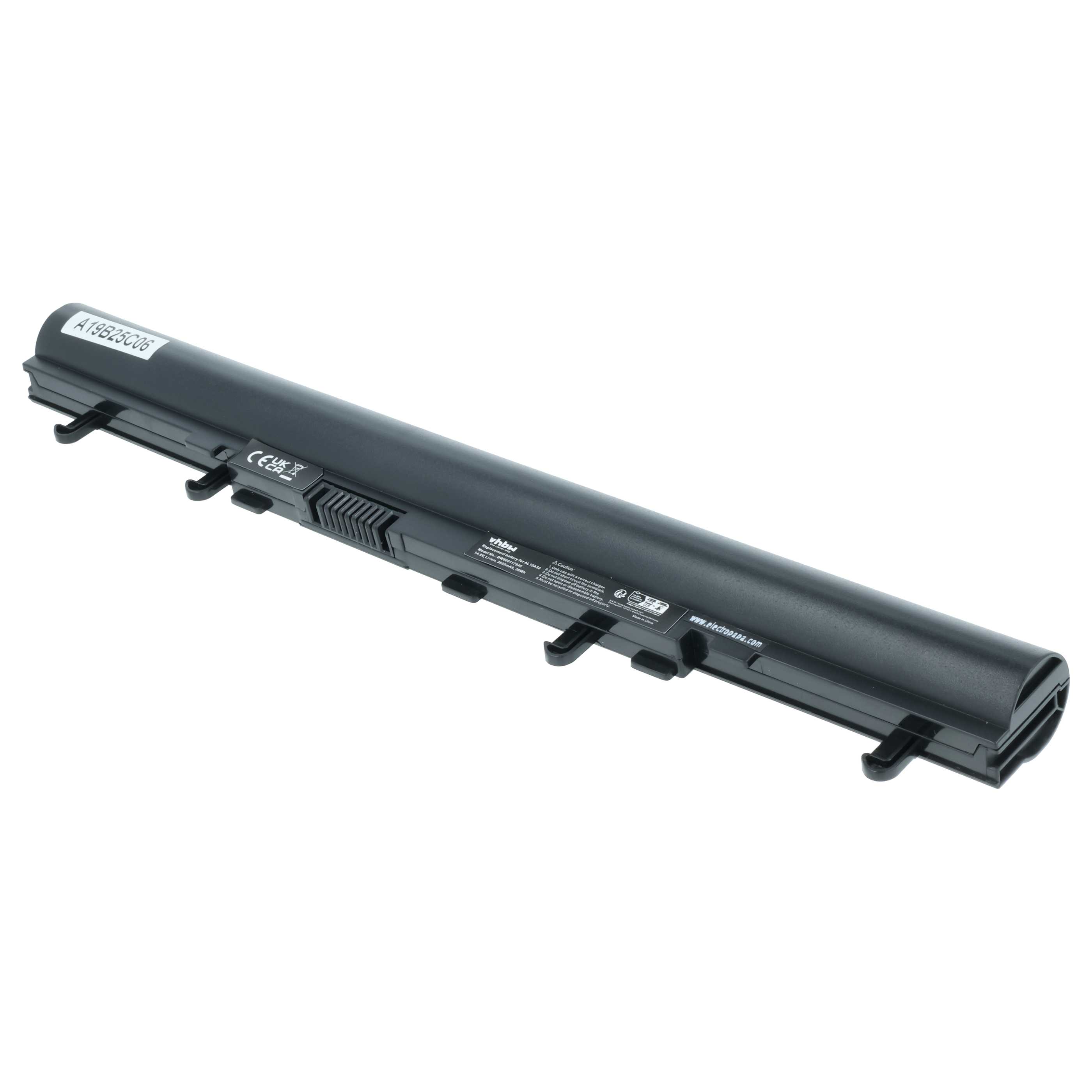 Batteria sostituisce Acer AL12A32, AL12A42, 4ICR17/65, AK.004BT.097 per notebook - 2600mAh 14,8V Li-Ion nero