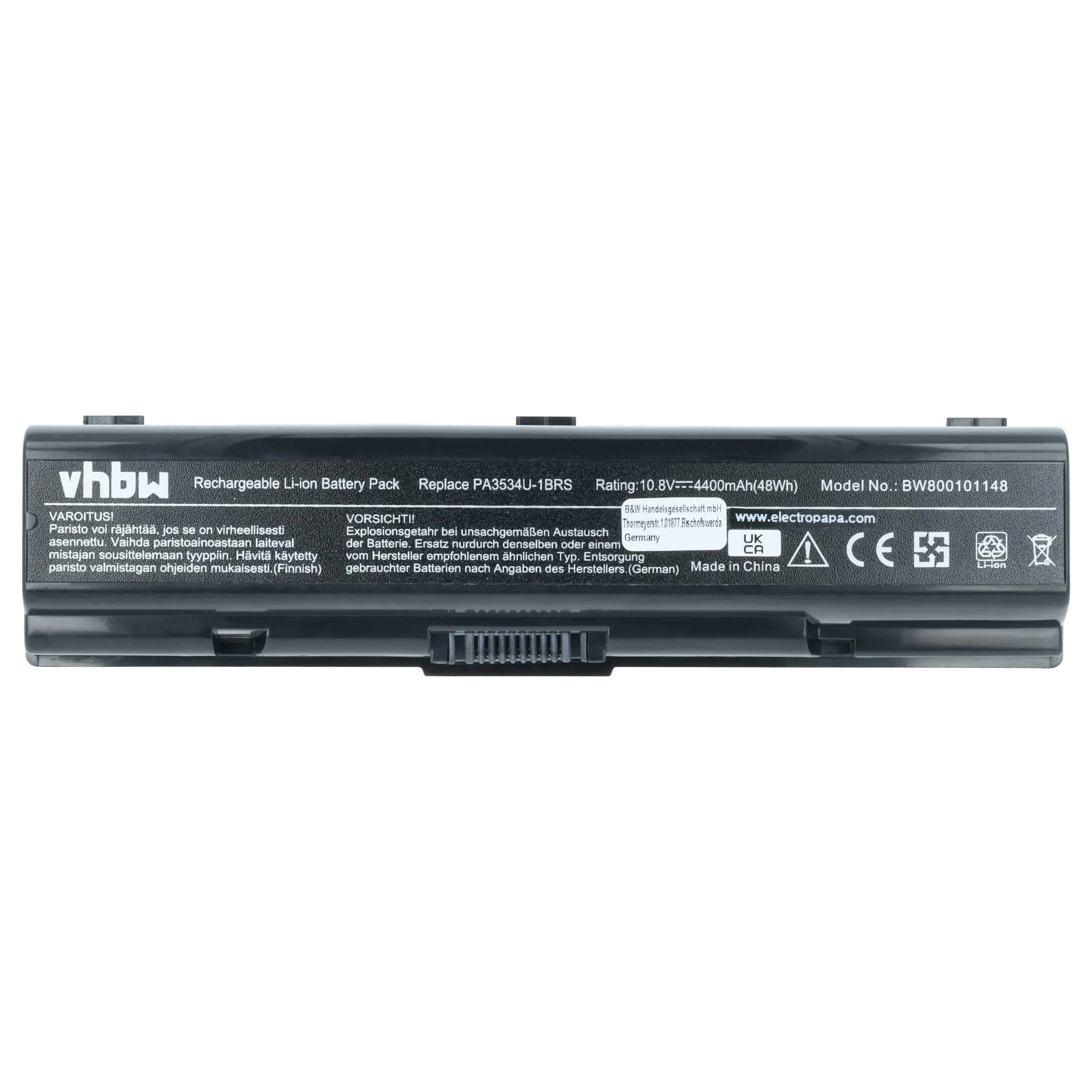 Akumulator do laptopa zamiennik Toshiba PA3533U-1BRS, PA3533U-1BAS - 4400 mAh 10,8 V Li-Ion, czarny