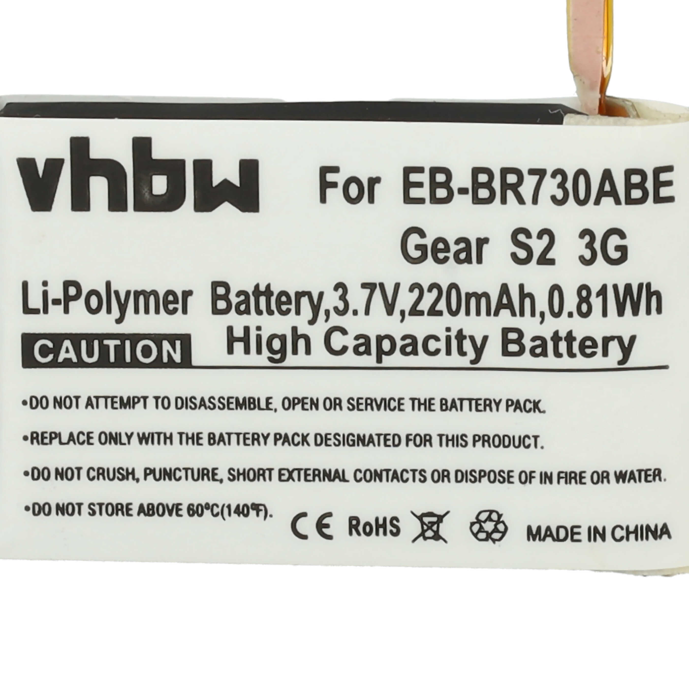 Smartwatch Battery replaces Samsung GH43-04538B, EB-BR730ABE - 220 mAh 3.7 V Li-polymer + Tools