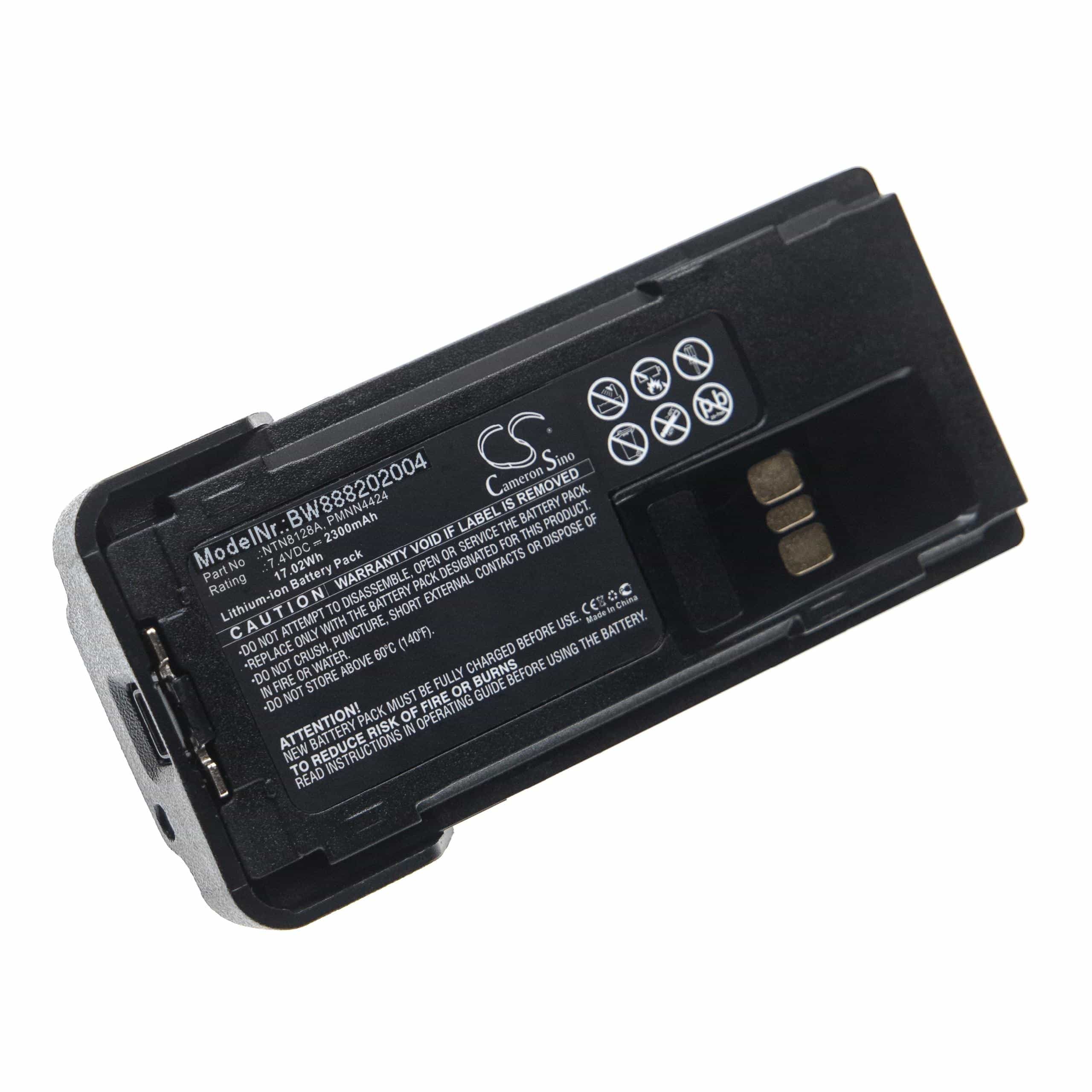 Batterie remplace Motorola NTN8128A, NNTN8129AR, NNTN8128A pour radio talkie-walkie - 2300mAh 7,4V Li-ion