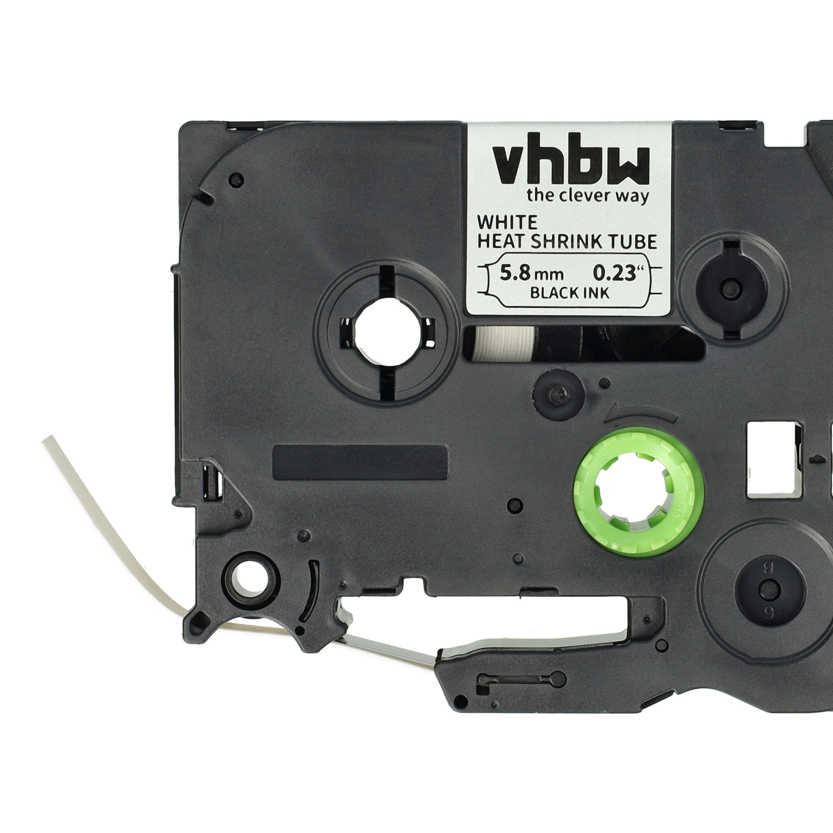 Label Tape as Replacement for Brother AHS-211, HS211 - 5.8 mm Black to White, Heat Shrink Tape, 5.8 mm