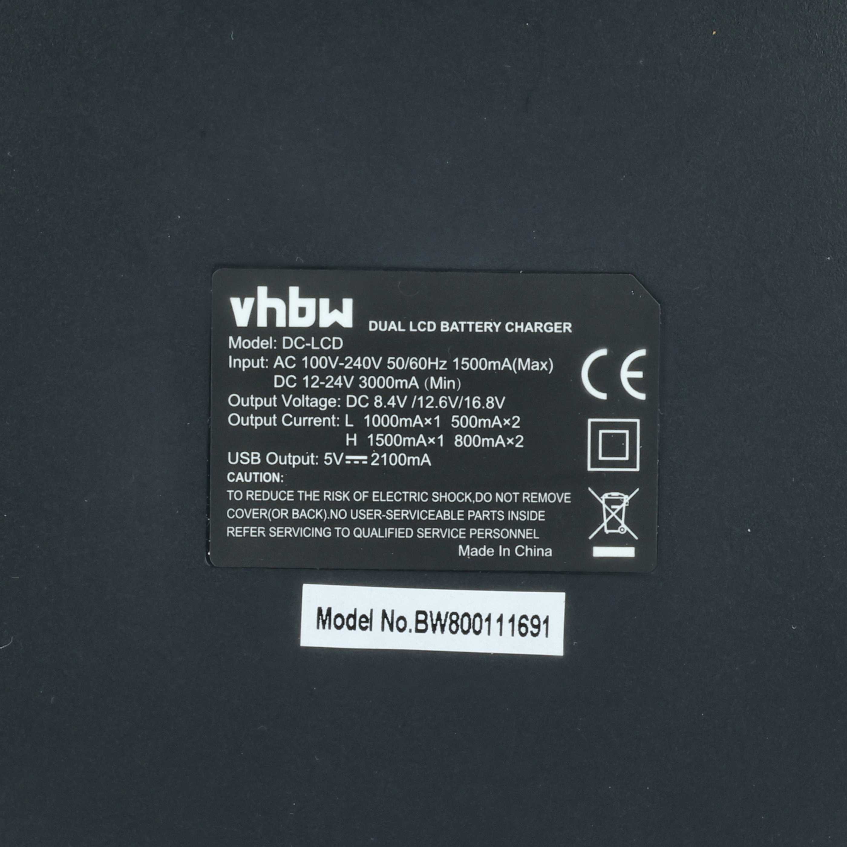 Battery Charger suitable for Leica, Panasonic Lumix Digital Camera etc. - 0.5 / 0.8 / 1.0 / 1.5 A, 8.4/12.6/16