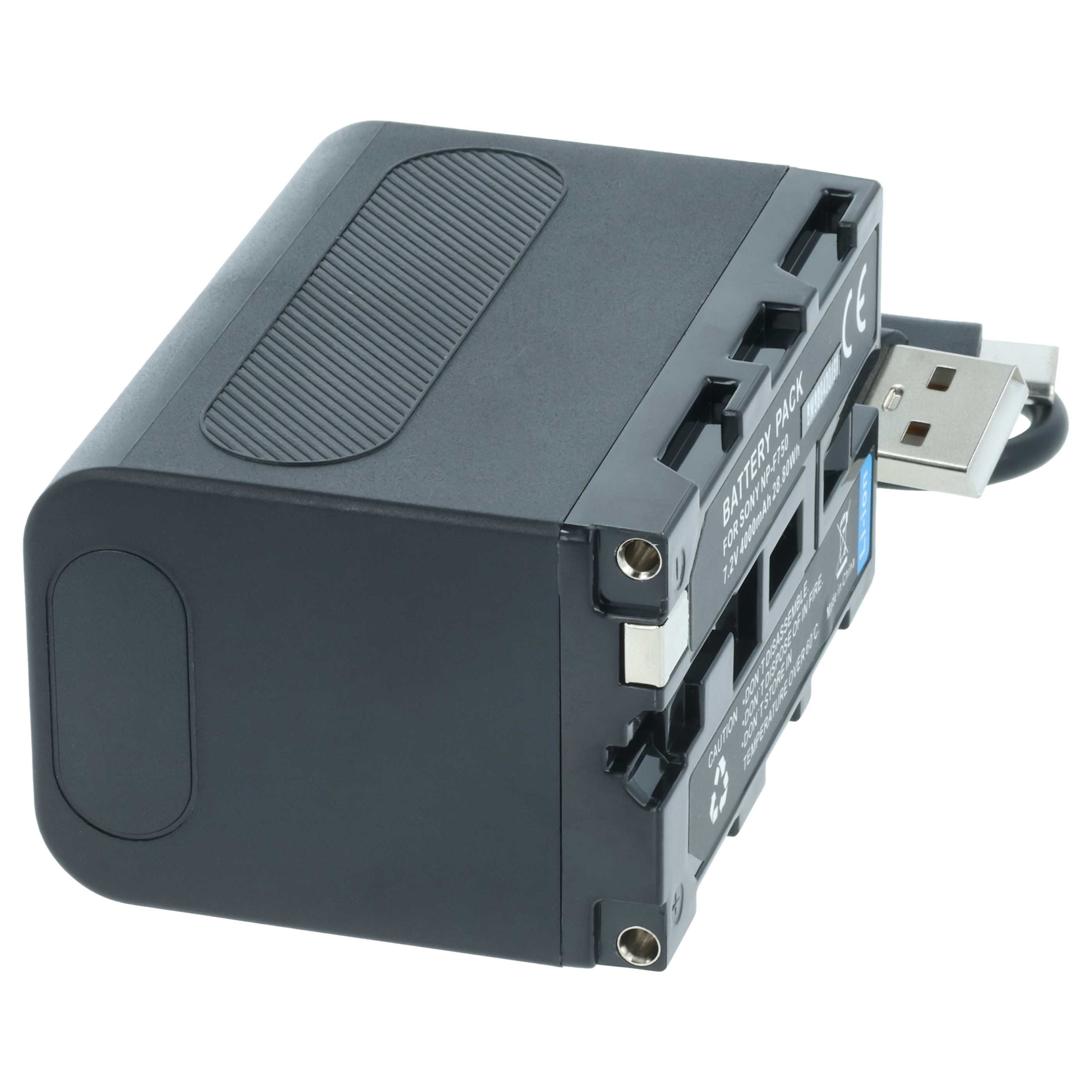 2x Battery replaces Sony NP-F950, NP-F930/B, NP-F950/B, NP-F930, NP-F750, NP-F960 - 4000mAh, 7.4V, Li-Ion
