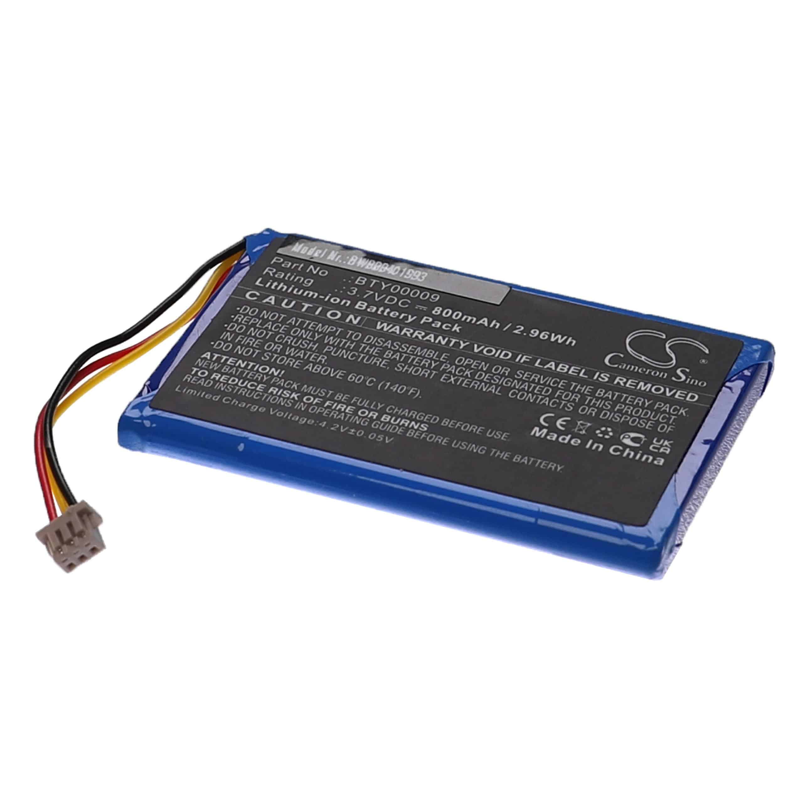Batterie remplace Ingenico BTY00009, FPS16020002419 pour lecteur de carte - 800mAh 3,7V Li-ion
