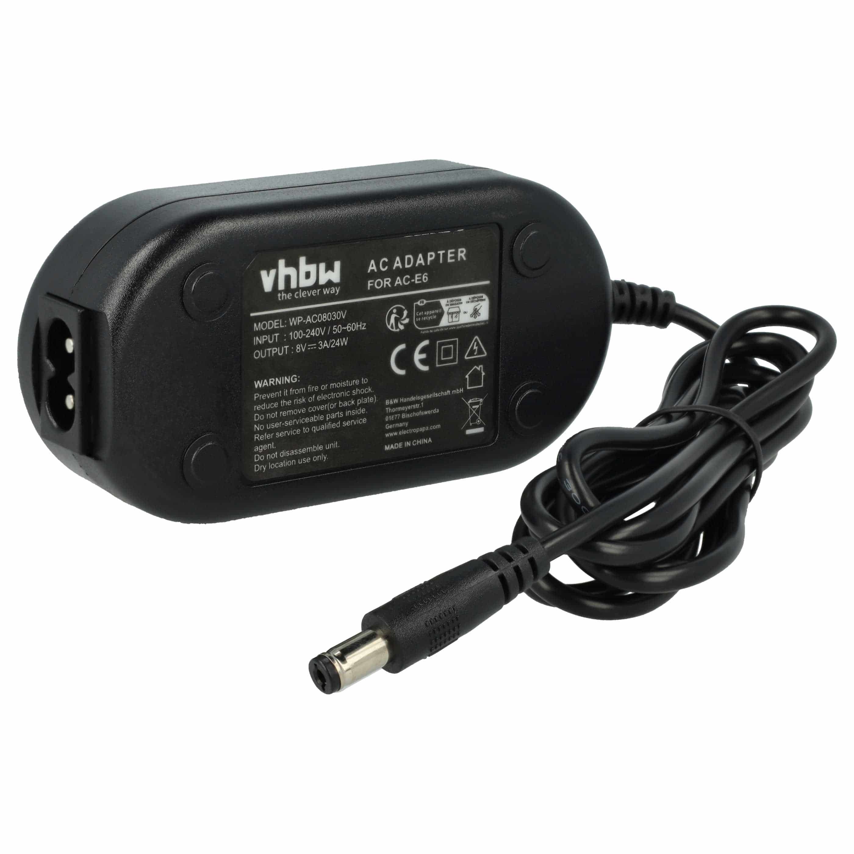 Power Supply replaces ACK-E18 for Camera + DC Coupler as Canon - 2 m, 8 V 3.0 A