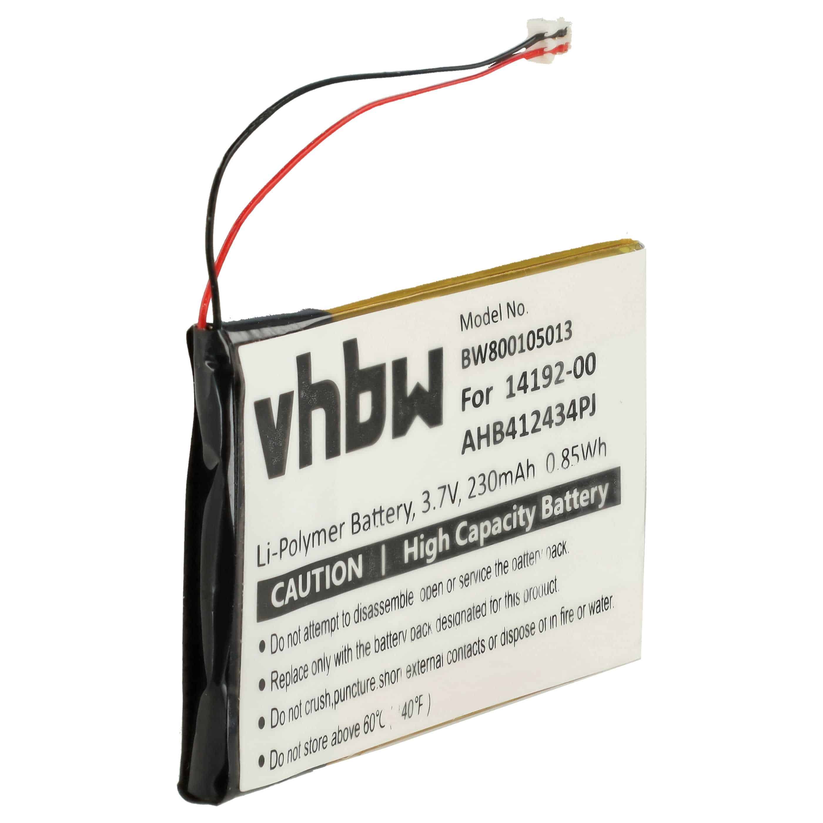 Batteria sostituisce Jabra AHB412434PJ, 14192-00 per auricolari cuffie Jabra - 230mAh 3,7V Li-Poly