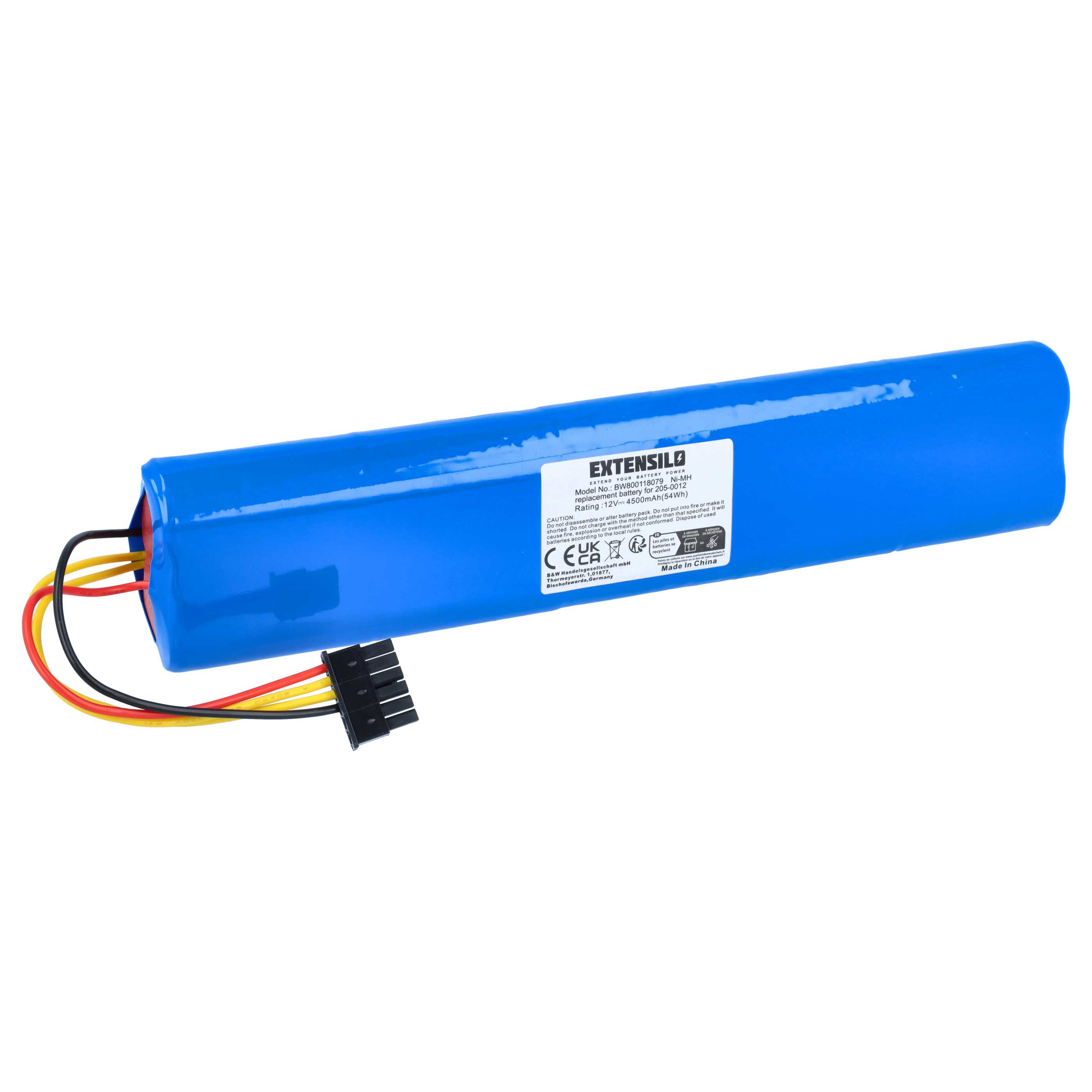 Batería recargable reemplaza Neato 205-0012, 945-0129, 945-0177, 945-0123 para aspiradora - 4500 mAh 12 V NiMH
