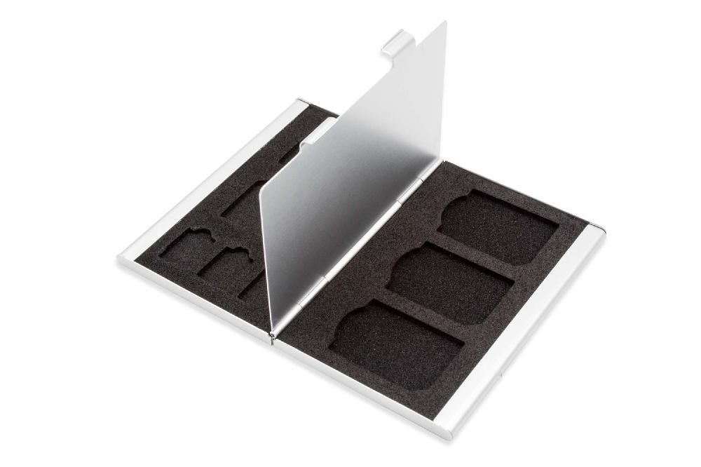 Carrying Case suitable for memory cards 3x MicroSD - aluminium, silver