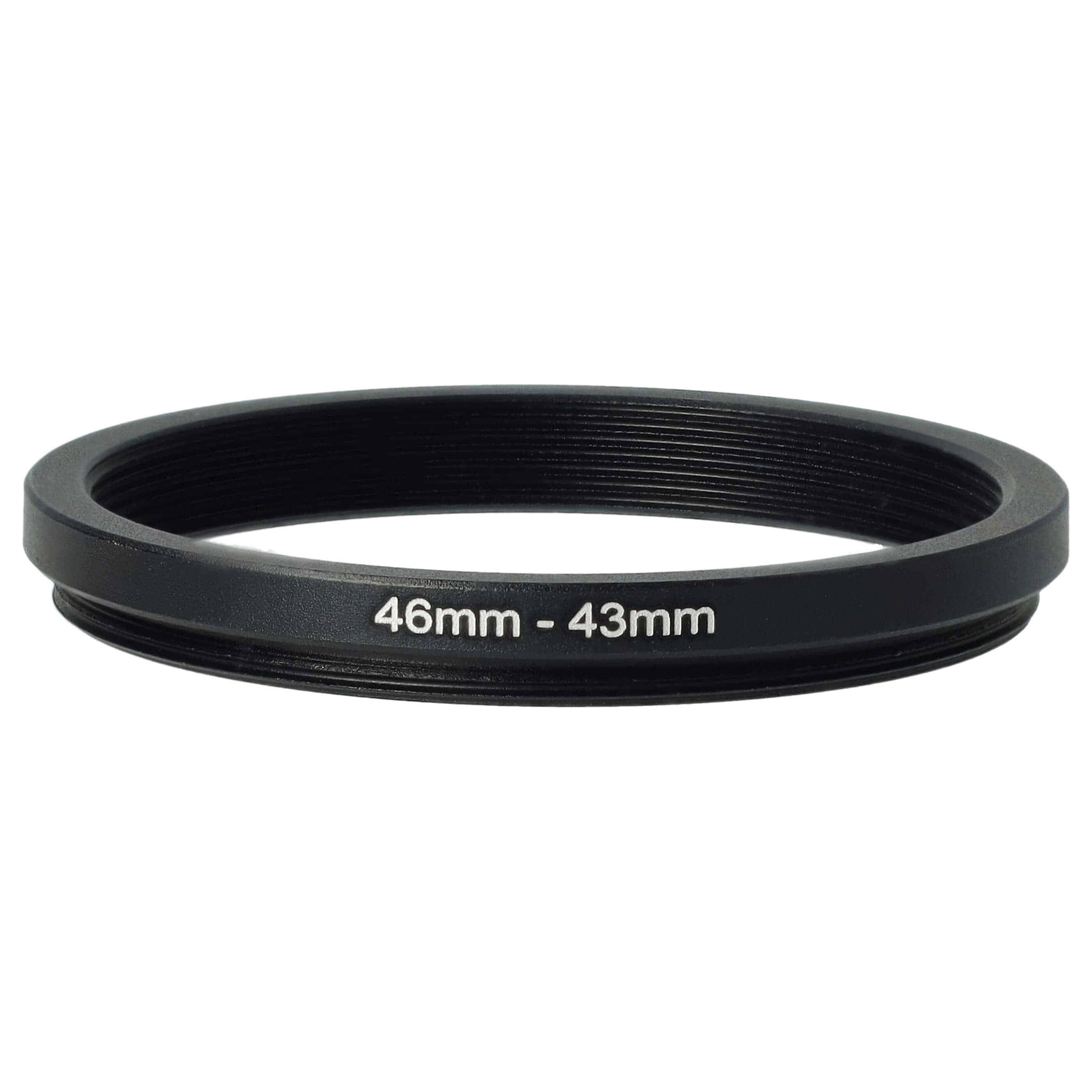Anillo adaptador Step Down de 46 mm a 43 mm para objetivo de la cámara - Adaptador de filtro, metal, negro