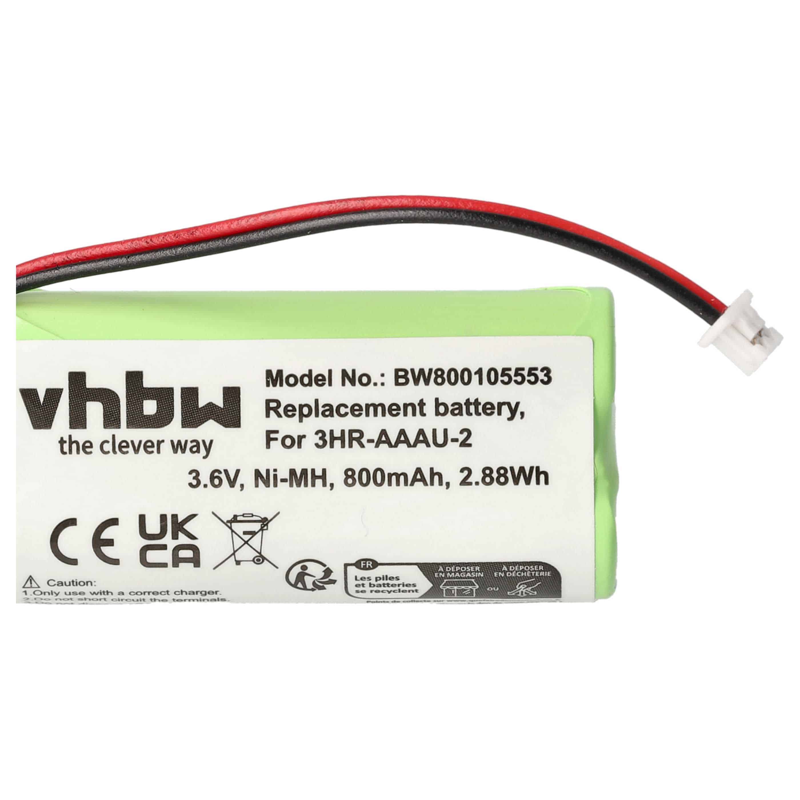 3x Batteries remplace Bang & Olufsen 3HR-AAAU-2 pour téléphone Bang & Olufsen - 700mAh 3,6V NiMH