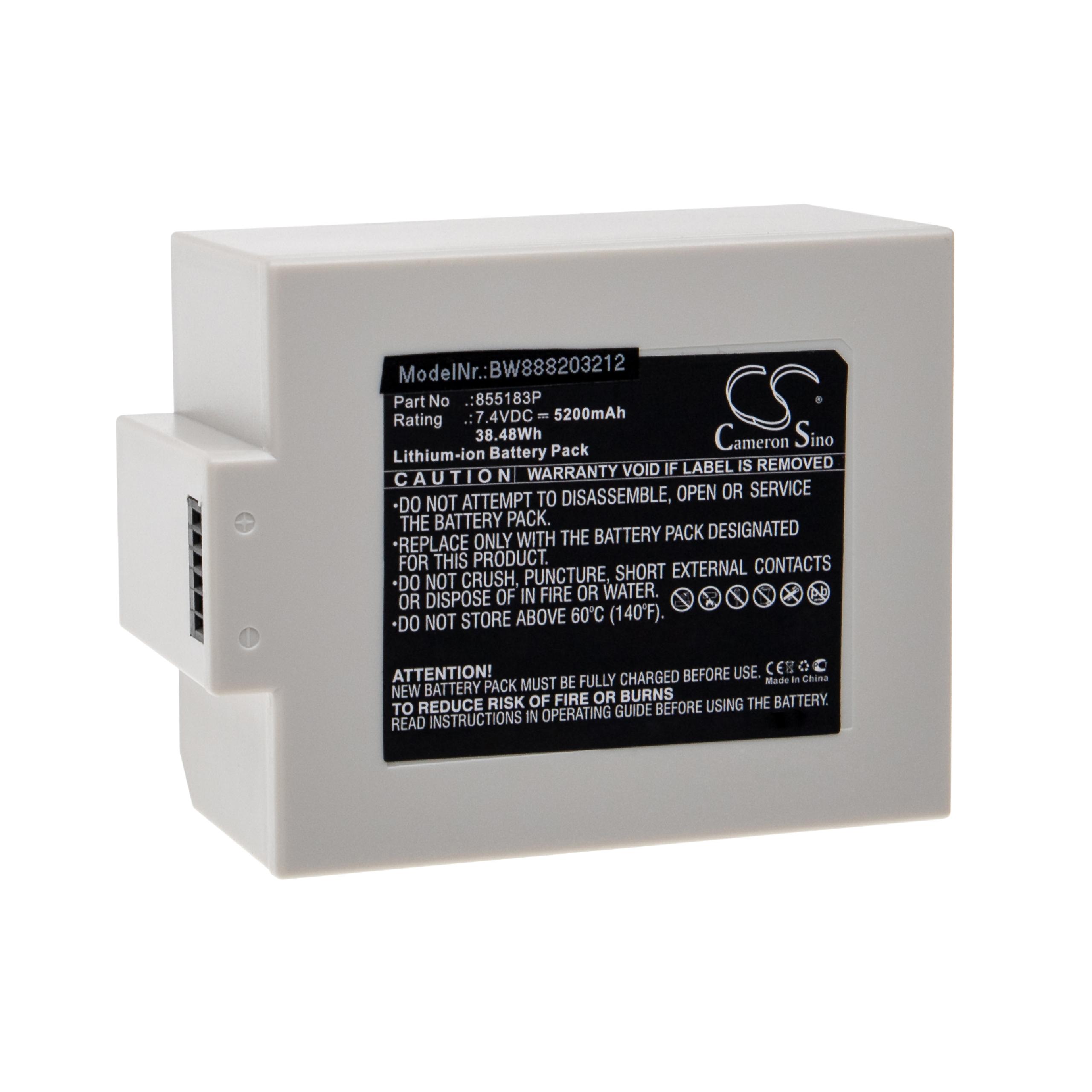 Batterie remplace CONTEC 855183P pour appareil médical - 5200mAh 7,4V Li-ion