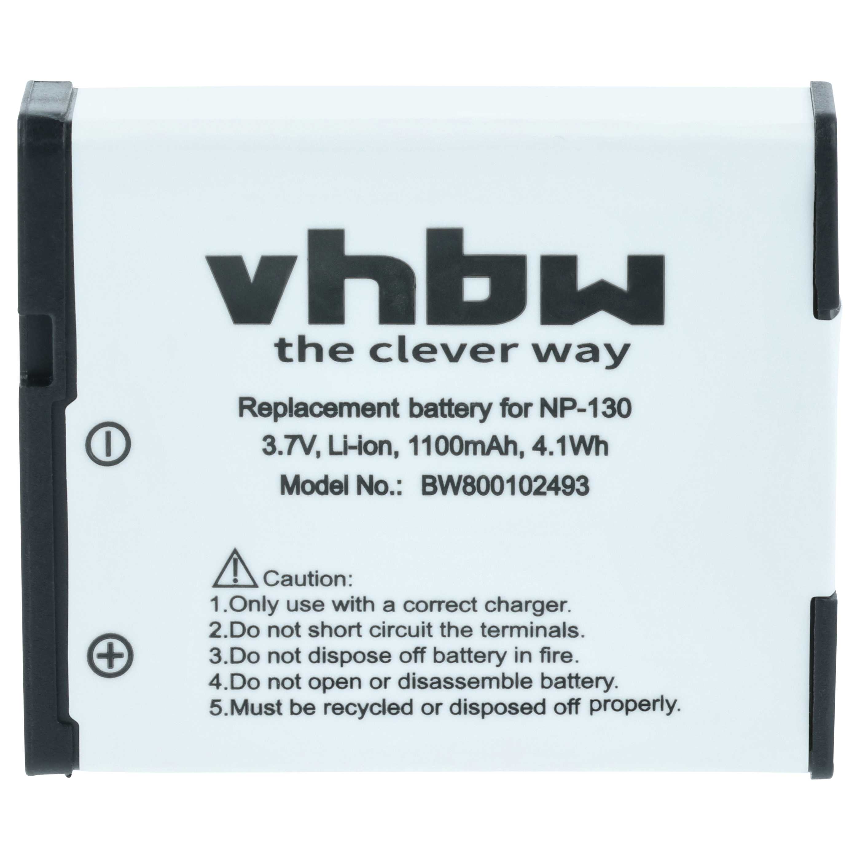 3x Battery replaces Casio NP-130, NP-130A - 1100mAh, 3.6V, Li-Ion