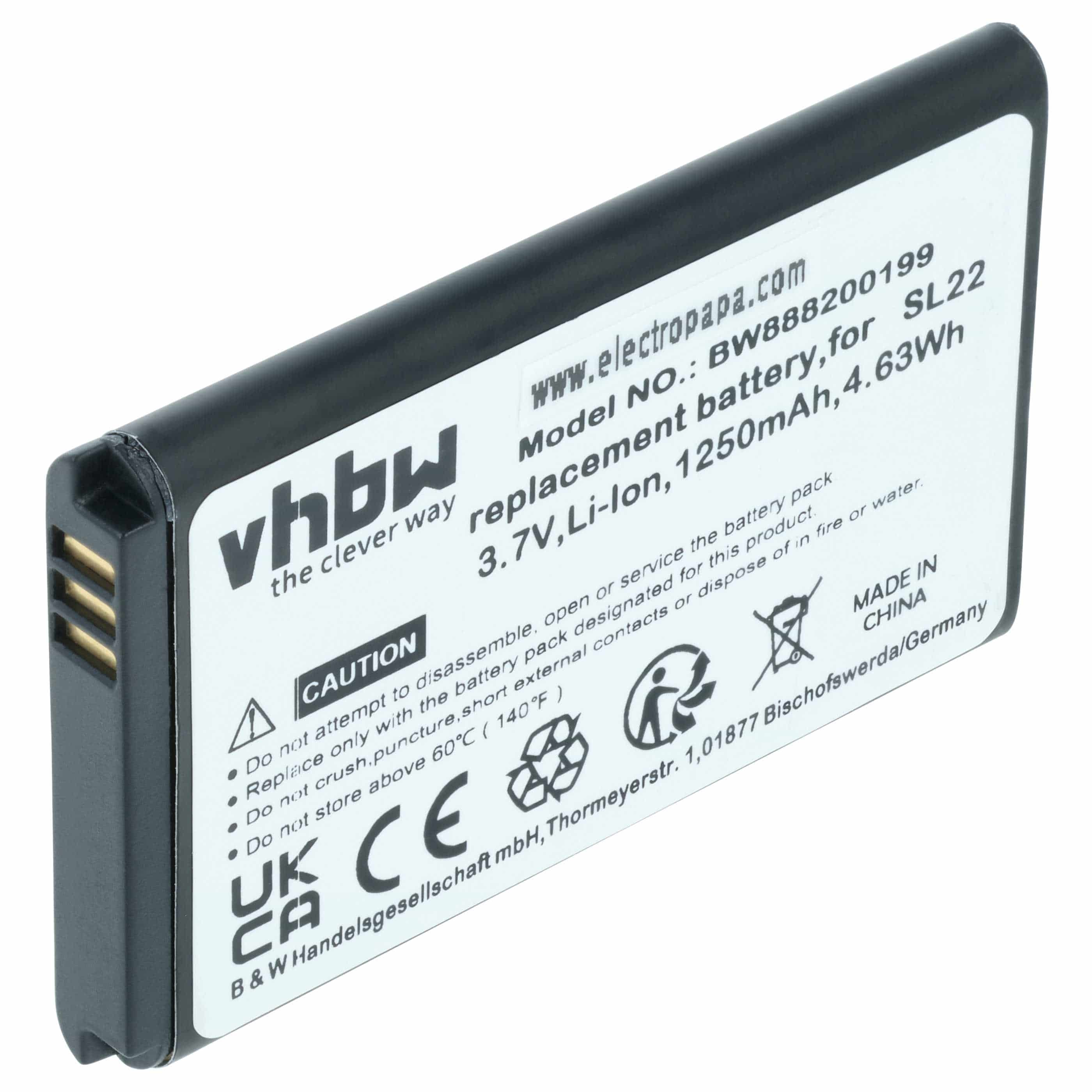 Handheld Computer Battery replaces Honeywell 3159122, 26111710, BAT-MOB00, 55-003233-01 - 1250mAh, 3.7V