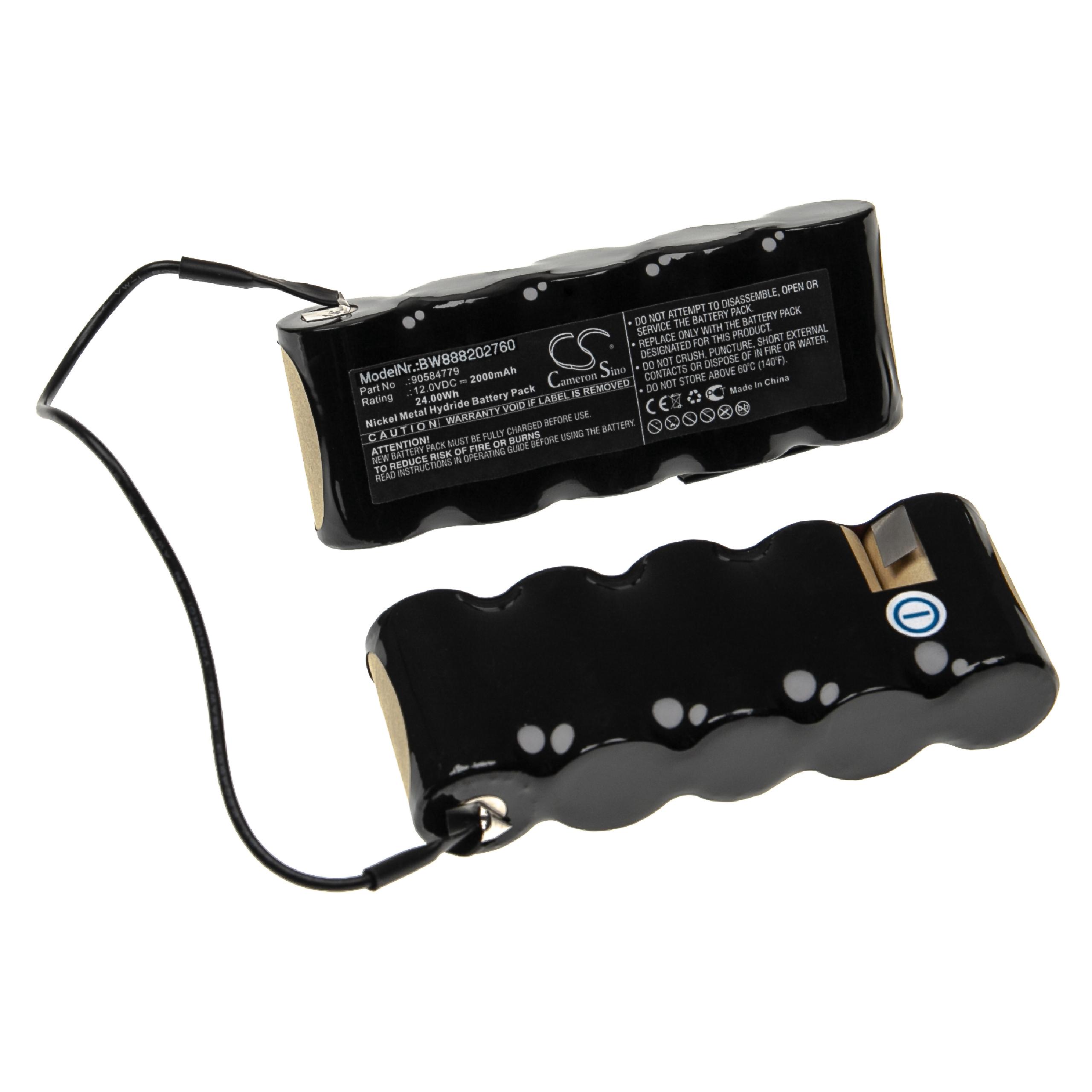Batterie remplace Black & Decker 90584779 pour aspirateur - 2000mAh 12V NiMH