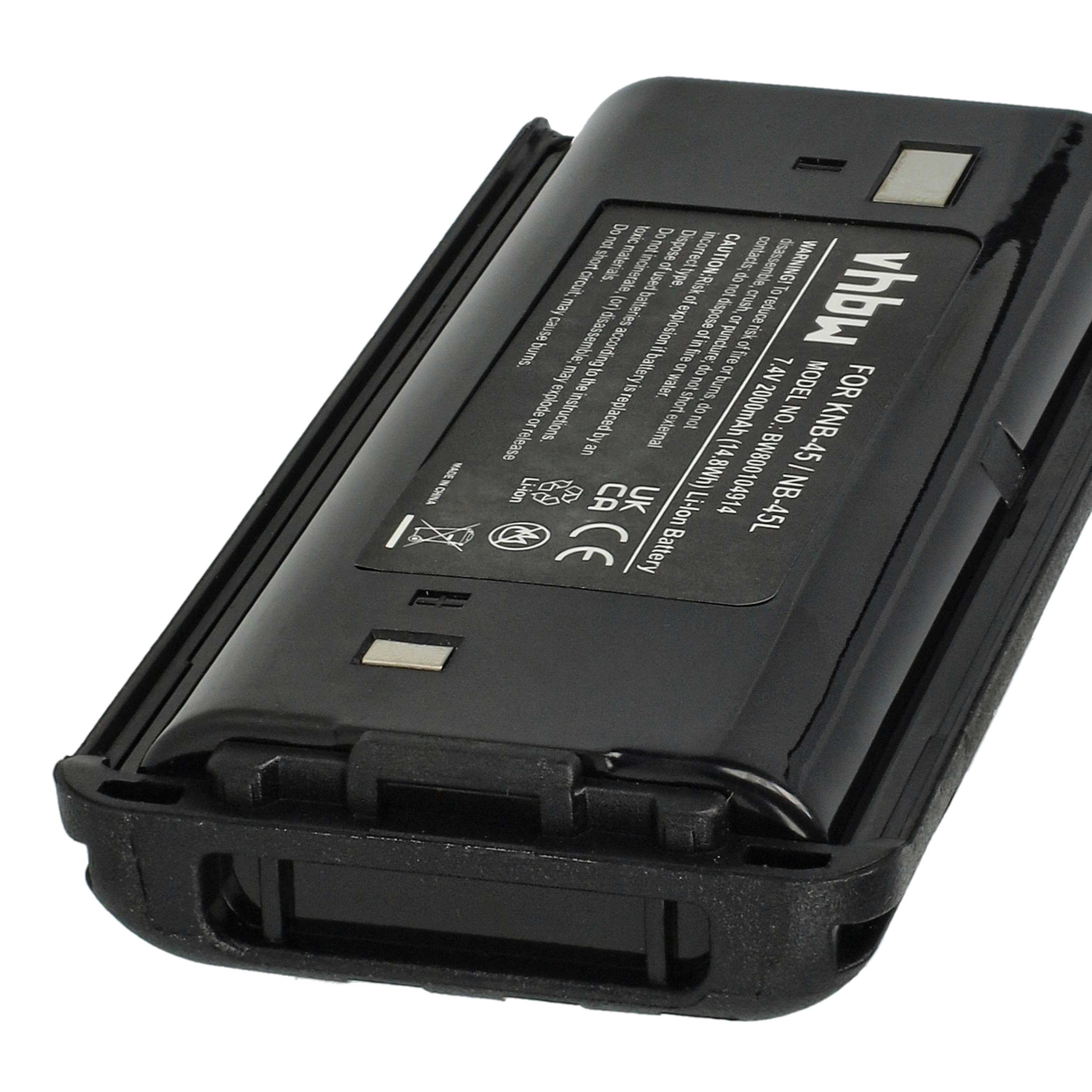 Akku als Ersatz für Kenwood KNB-45, KNB-45L, KNB-45Li für Funkgerät - 2000mAh 7,4V Li-Ion