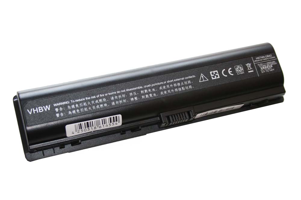 Batterie remplace HP 411462-141, 411462-261, 411462-421 pour ordinateur portable - 4400mAh 10,8V Li-ion, noir