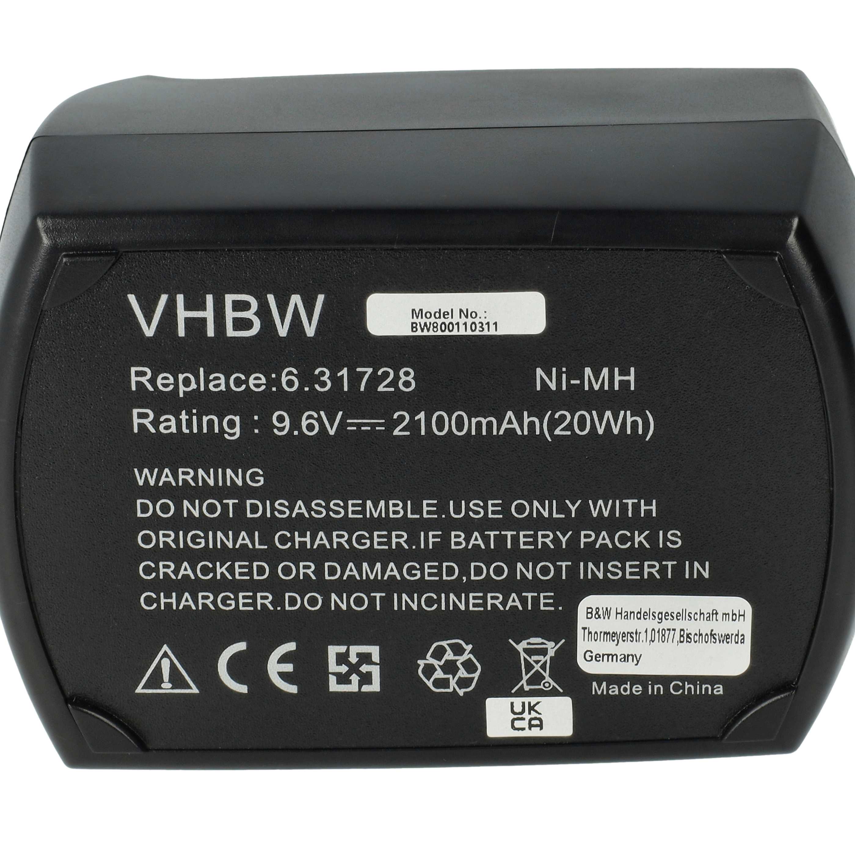 Akku 9,6V als Ersatz für Metabo 6.31746, 6.25471.00, 6.31728, 6.2547, 6.25471, 6.25470.00 - 2,1Ah, NiMH