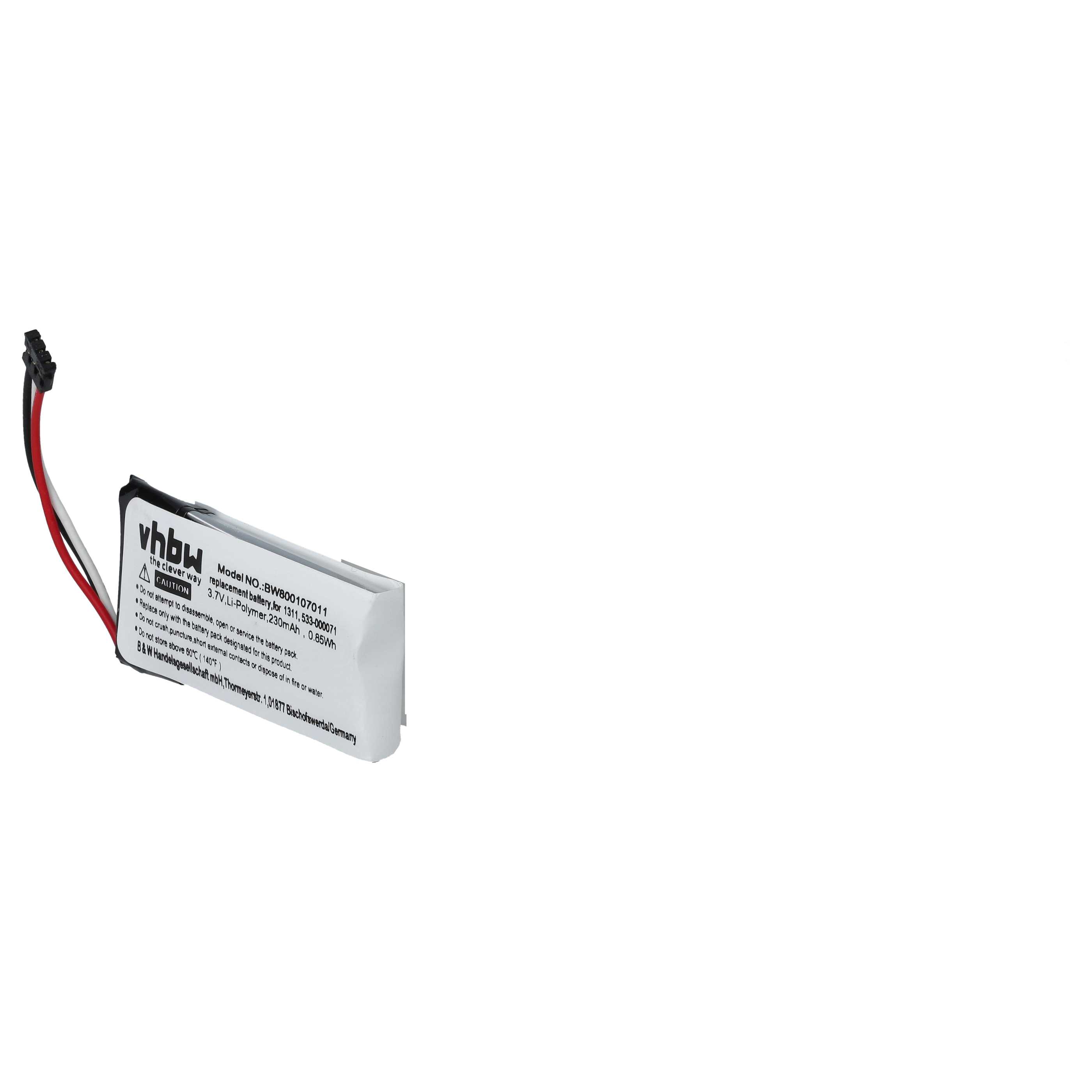 Computer Mouse Battery replaces Logitech 1311, AHB521630PJT-01, 533-000069 - 230 mAh 3.7 V Li-Ion