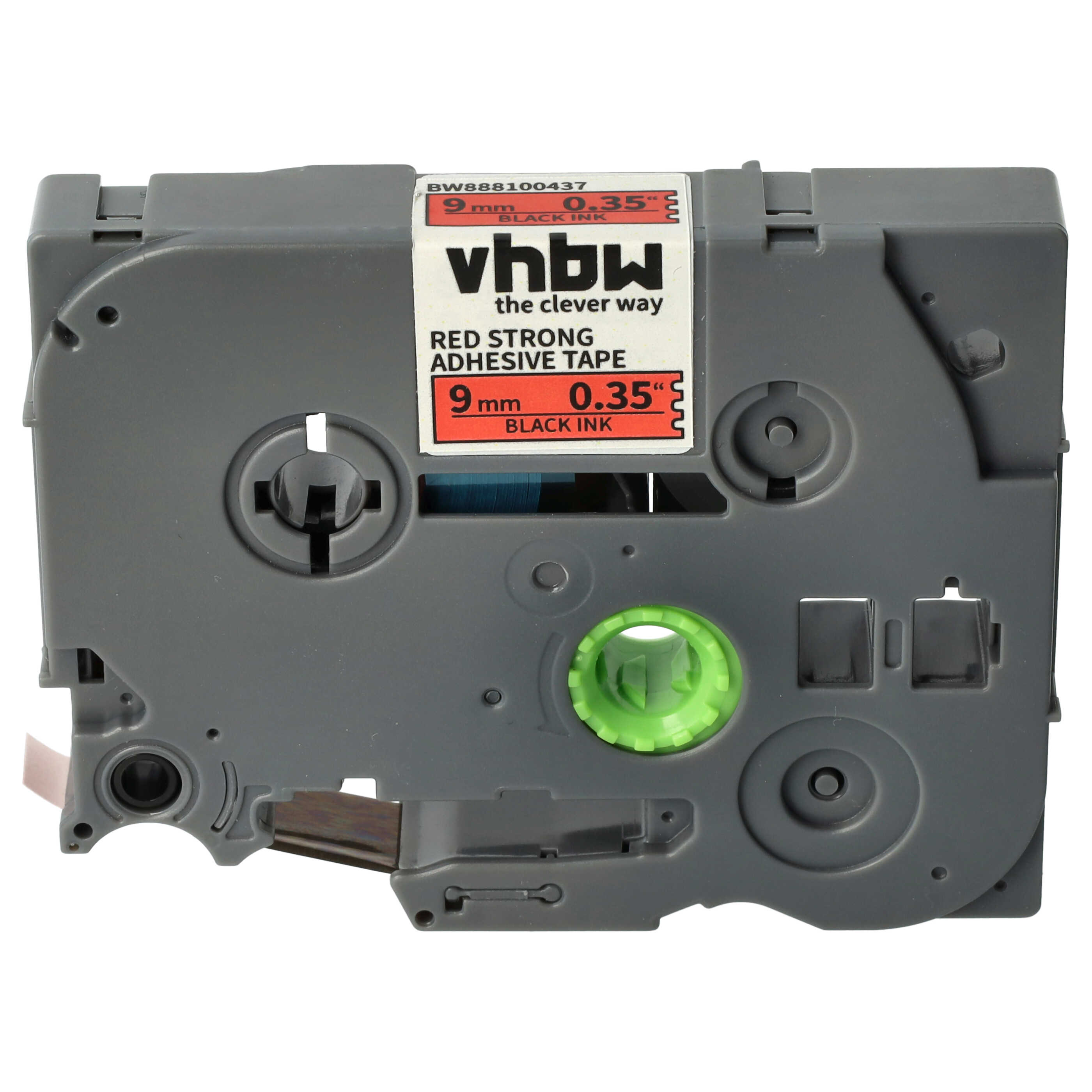 Label Tape as Replacement for Brother TZE-S421 - 9 mm Black to Red, Extra Stark