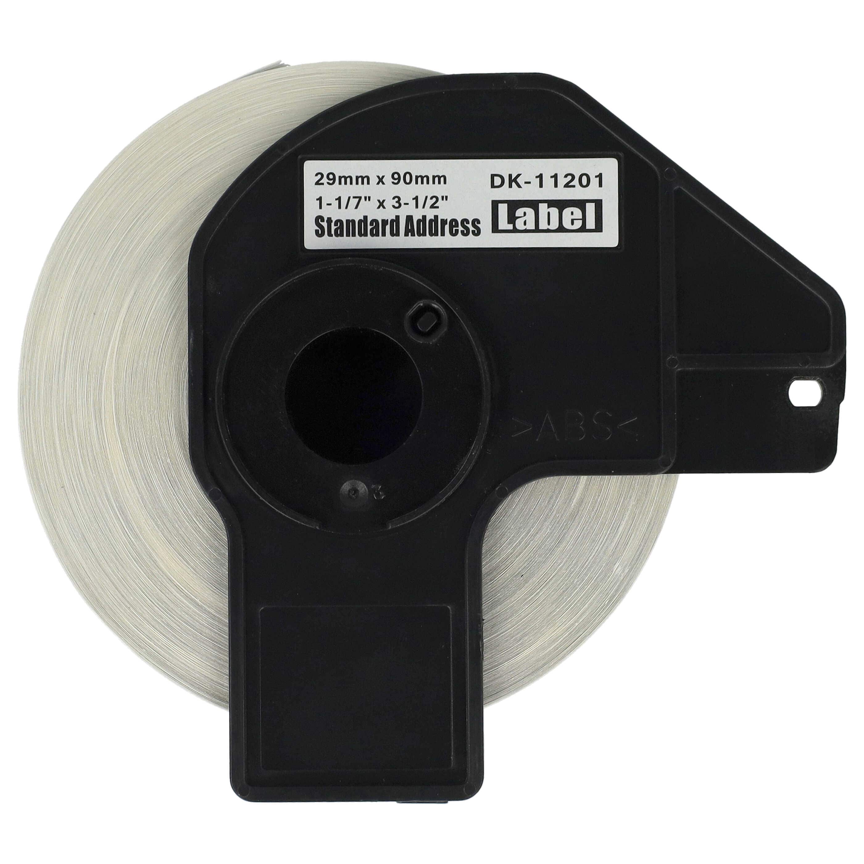 5x Label Roll replaces Brother DK-11201 Labeller - 29 mm x 90 mm + Holder