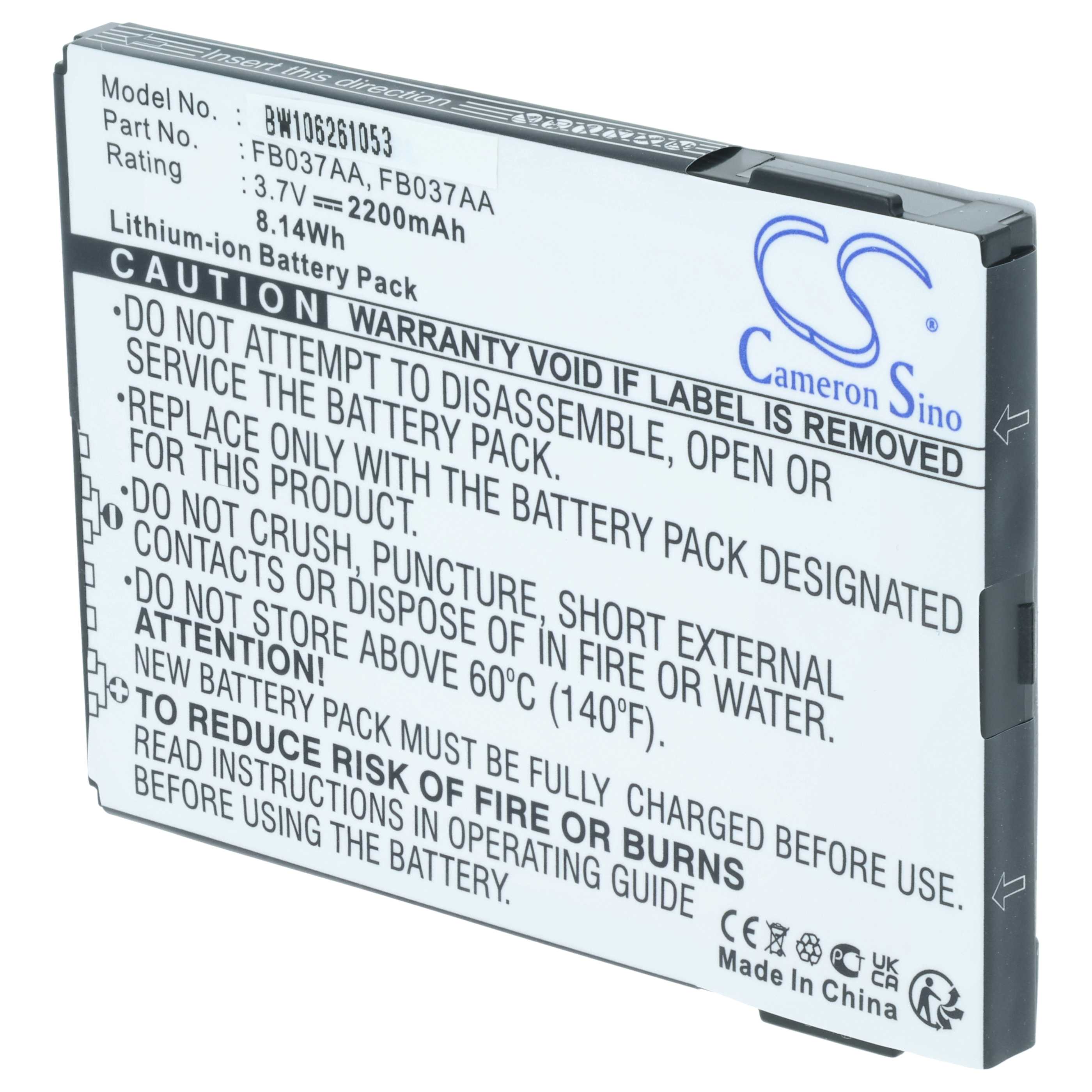 Akumulator do telefonu smartfona zamiennik HP / IPAQ 459723-001, 451405-001 - 2200 mAh 3,7 V Li-Ion