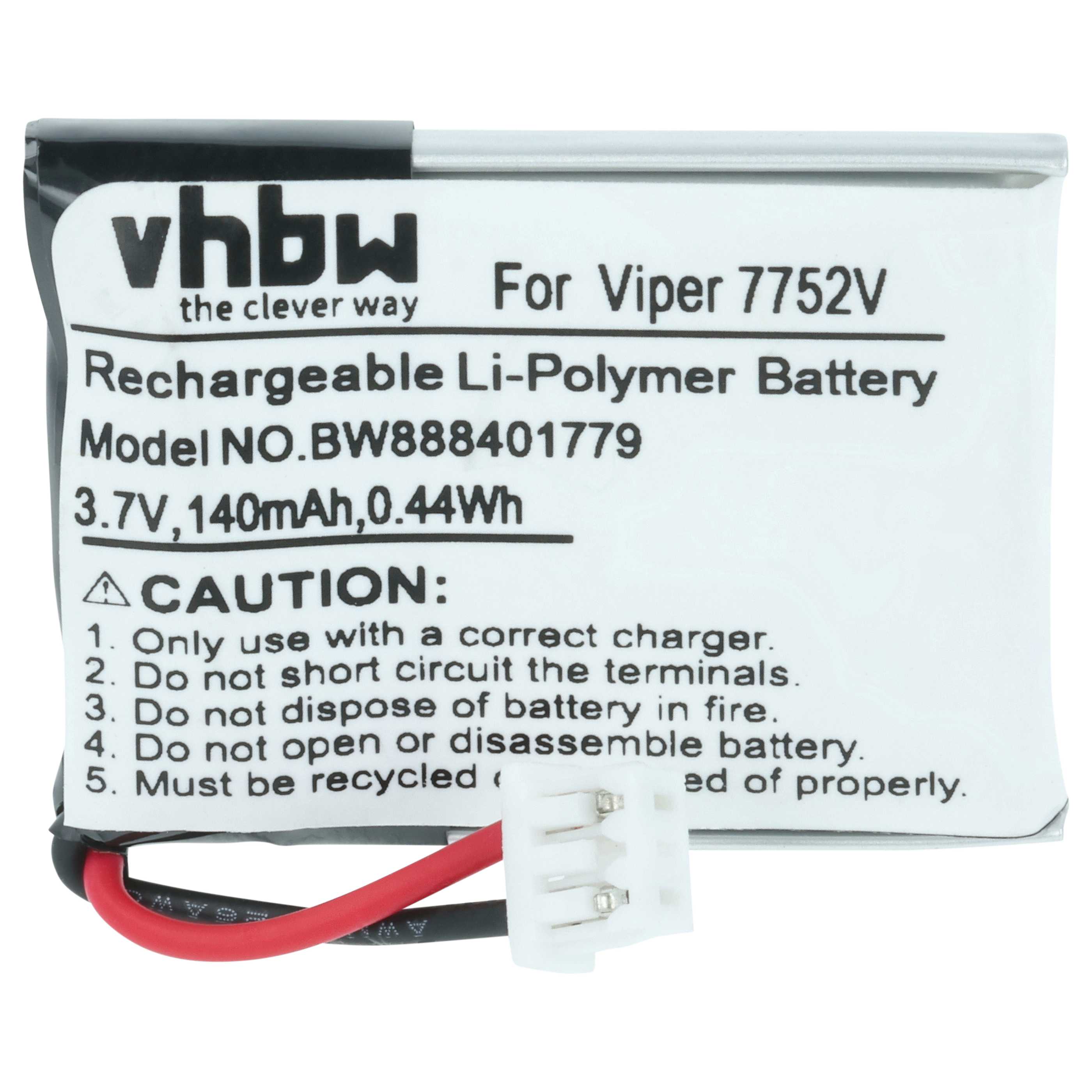 Remote Control Battery replaces Viper GEB402025 - 120 mAh 3.7 V Li-polymer