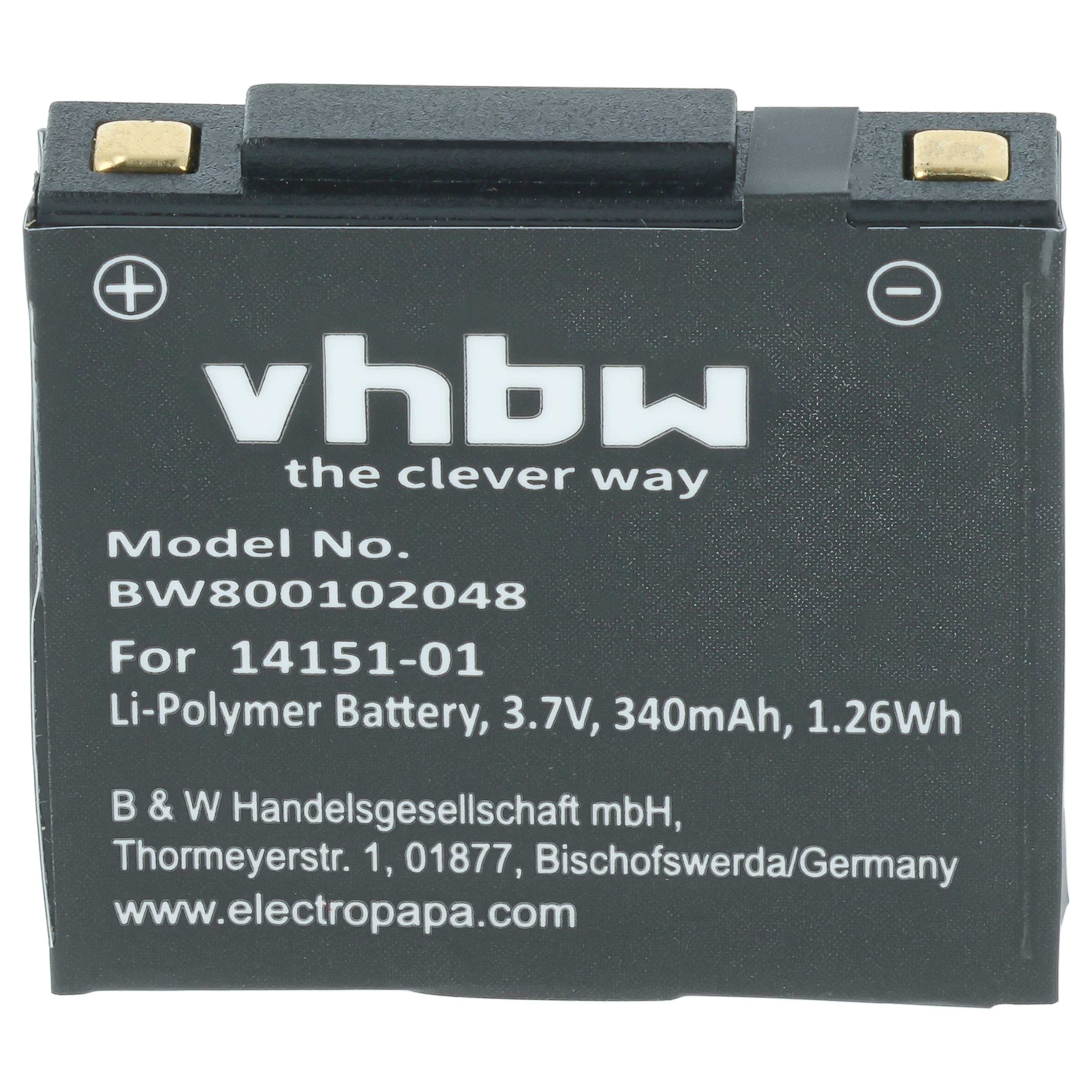 2 x Akku als Ersatz für GN Netcom 14151-02, 14151-01 für GN Netcom Headset - 340mAh 3,7V Li-Polymer