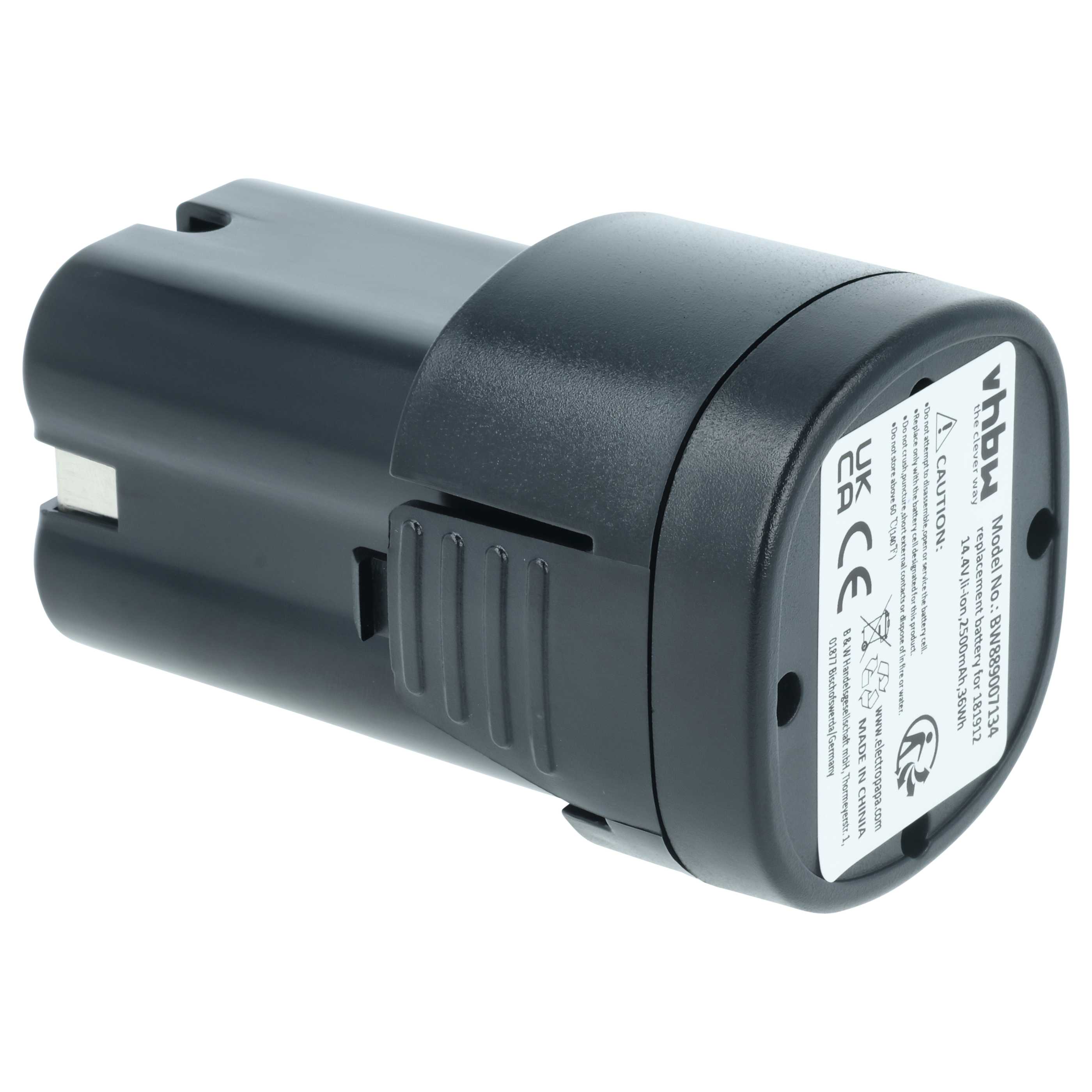 5x Batería reemplaza Bahco BCL1B03IB para cortapelos mascota (2500 mAh, 14,4 V, Li-Ion)