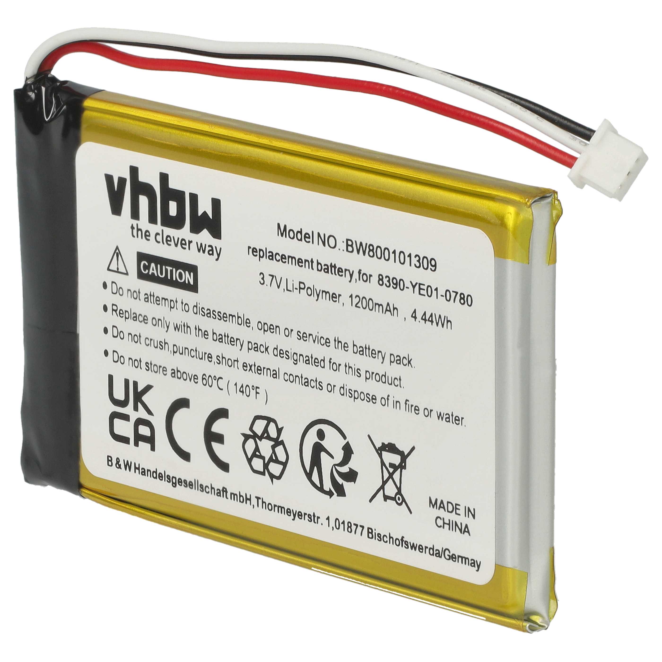 Akumulator do nawigacji GPS zamiennik Magellan 384.00019.005, 0829FL22538 - 1200 mAh 3,7 V LiPo