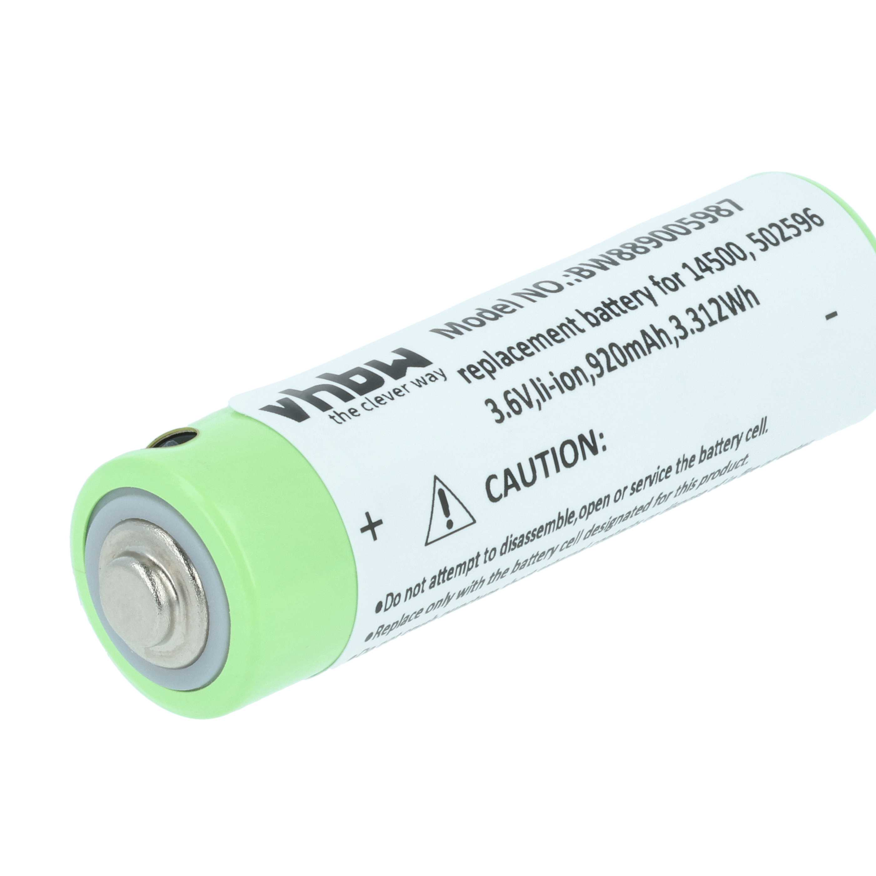 2x Akumulator do latarki czołowej zamiennik Ledlenser 14500, 502596 - 0,92 Ah 3,6 V Li-Ion