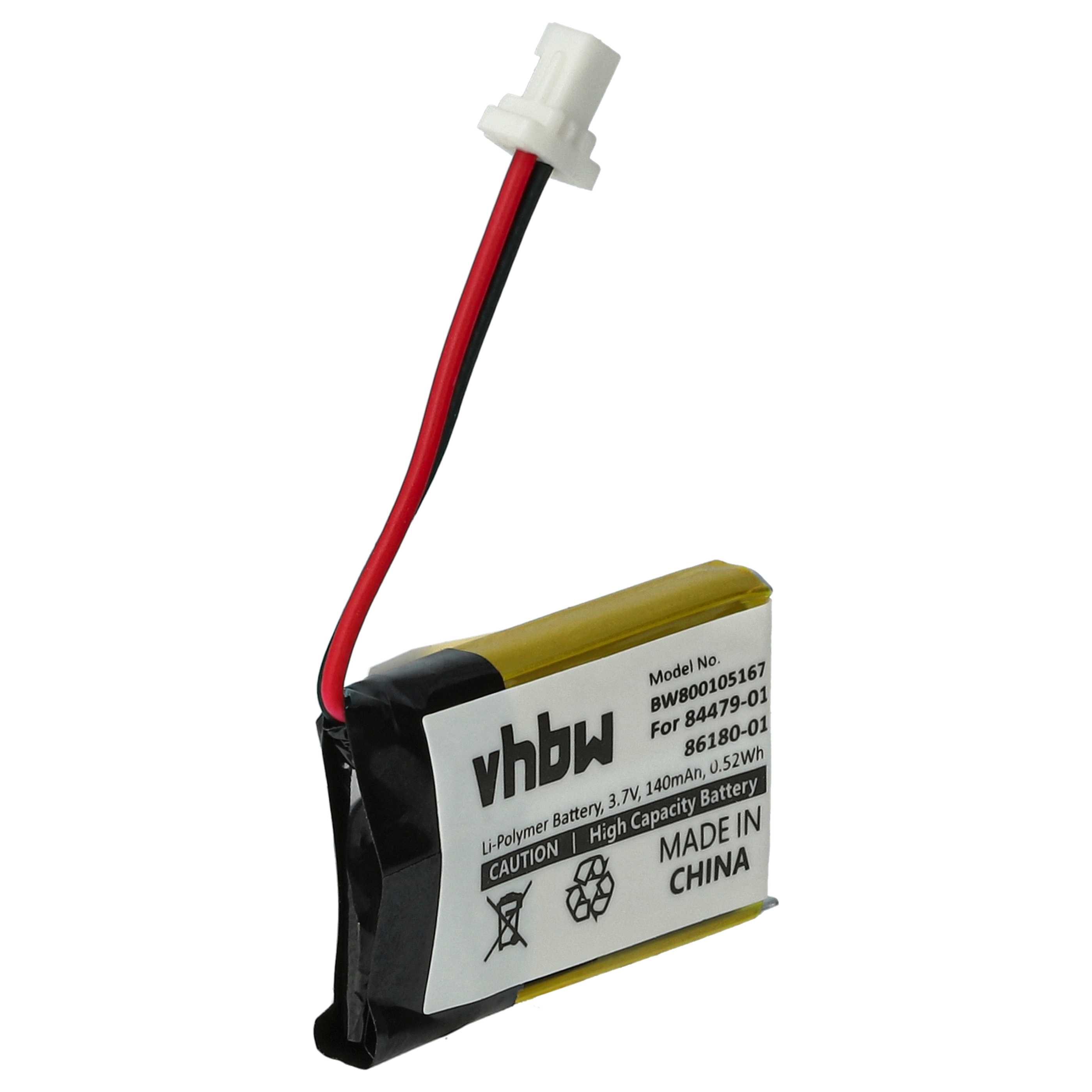 5x Akumulator do słuchawek bezprzewodowych zamiennik Plantronics 84479-01, 86180-01 - 140 mAh 3,7 V LiPo