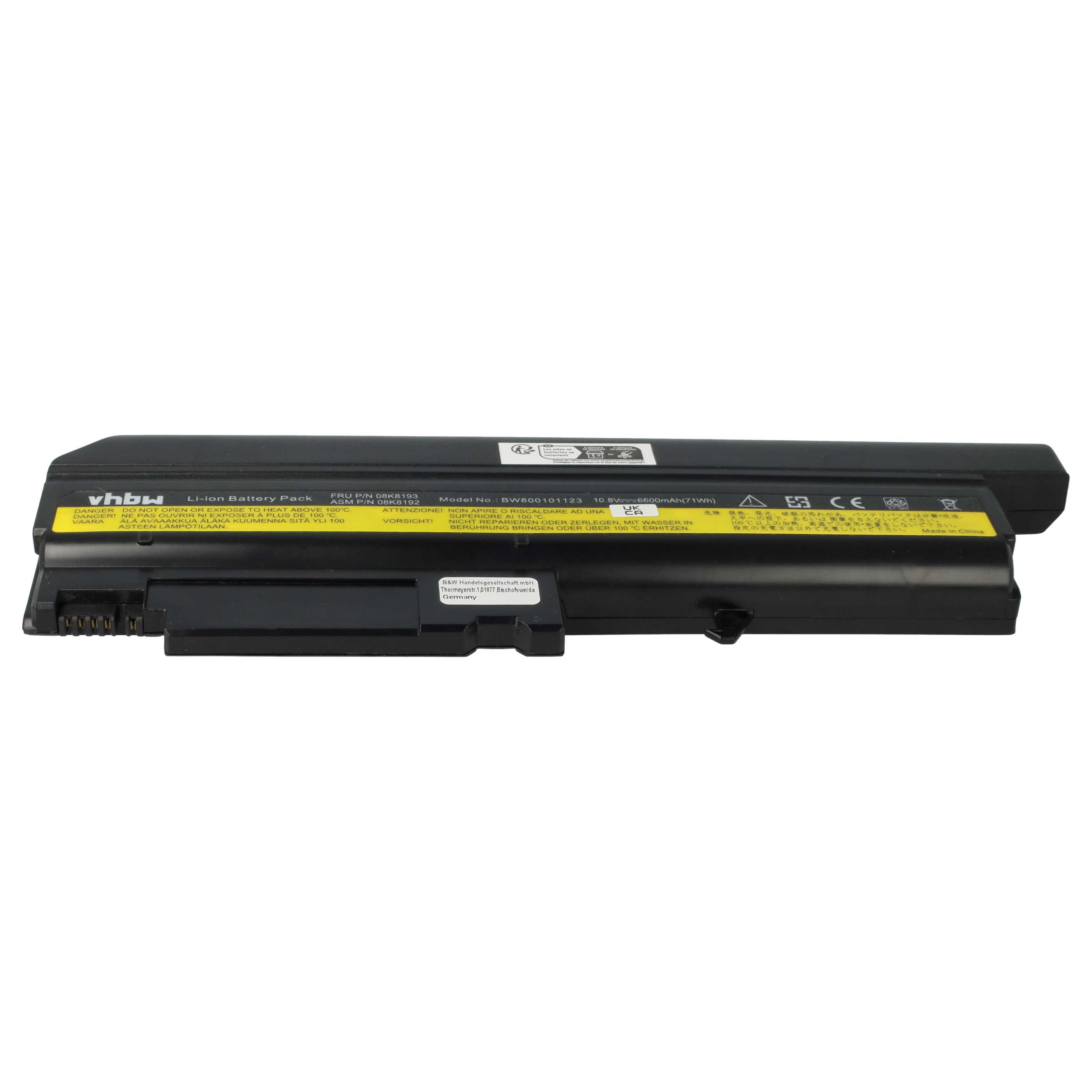 Akumulator do laptopa zamiennik IBM 08K8196, 08K8195, 08K8194, 08K8197 - 6600 mAh 10,8 V Li-Ion, czarny