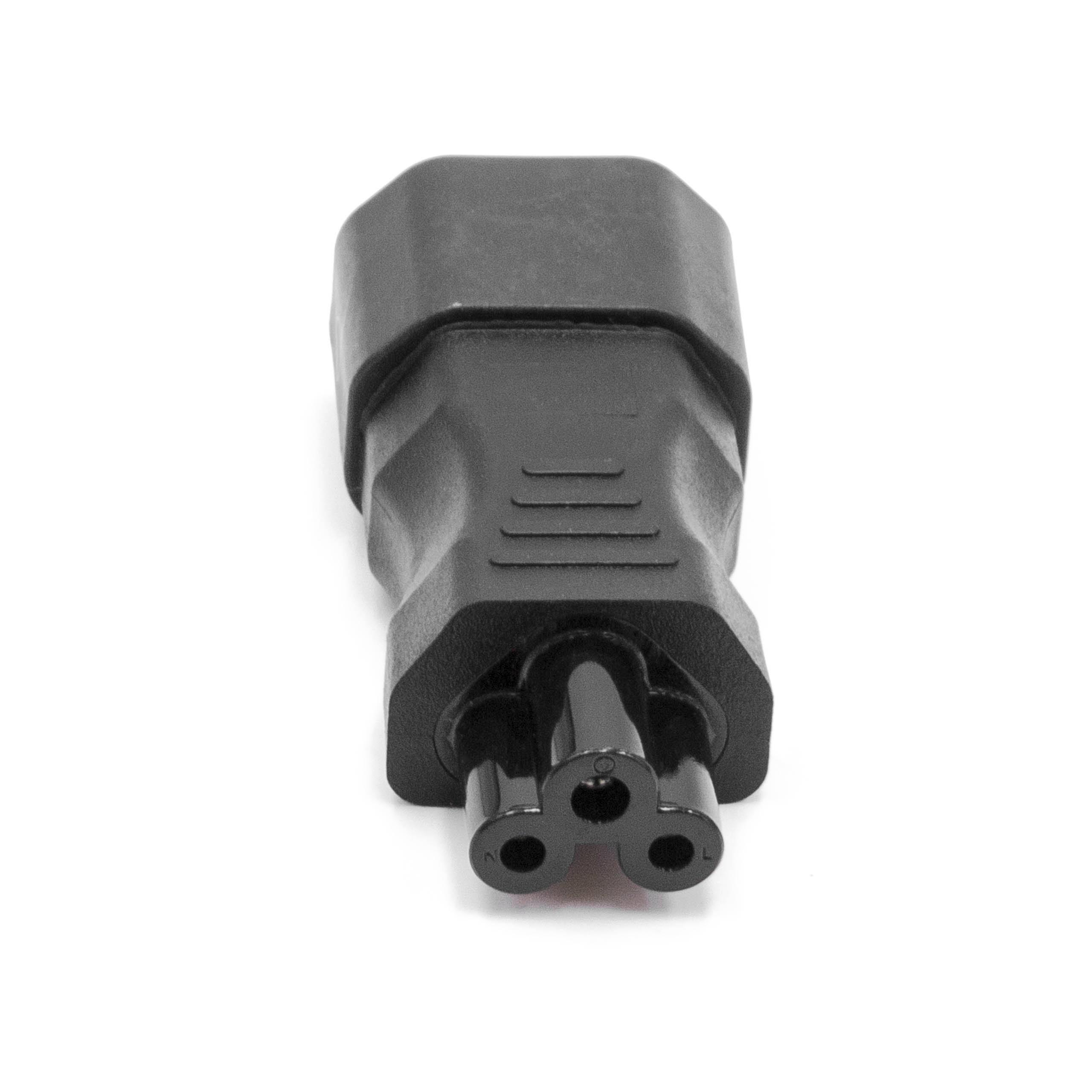 vhbw C14 (Male) to C5 (Female) Adapter for various Small Devices - IEC 320 Power Adapter Black