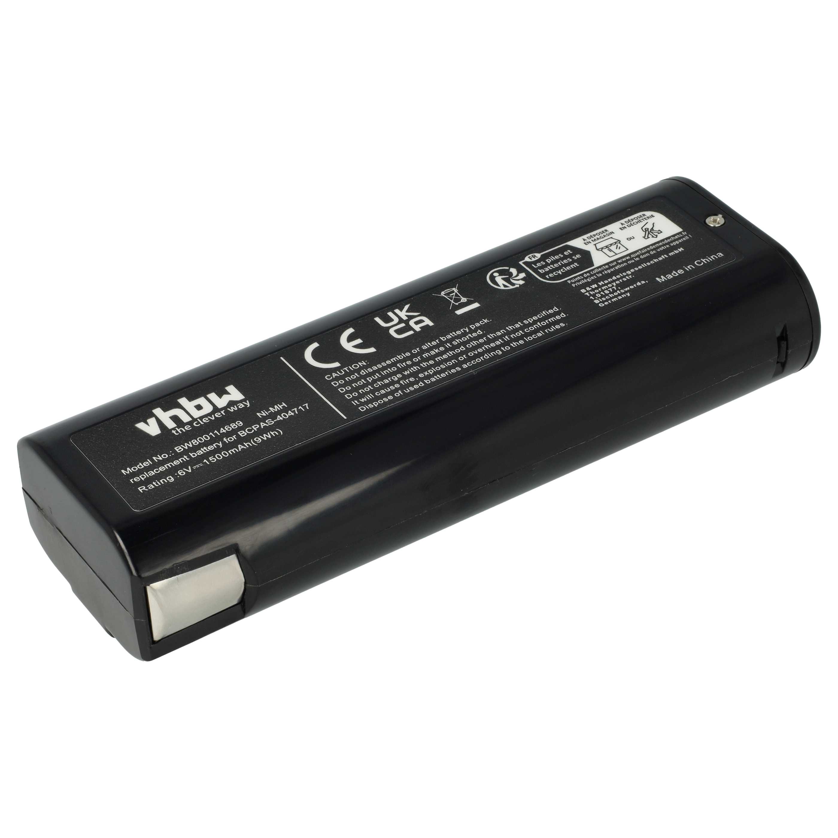 Battery replaces Paslode 900421, 900400, 900420, 404400, 404717 for Electric Power Tool - 1500 mAh, 6 V, NiMH