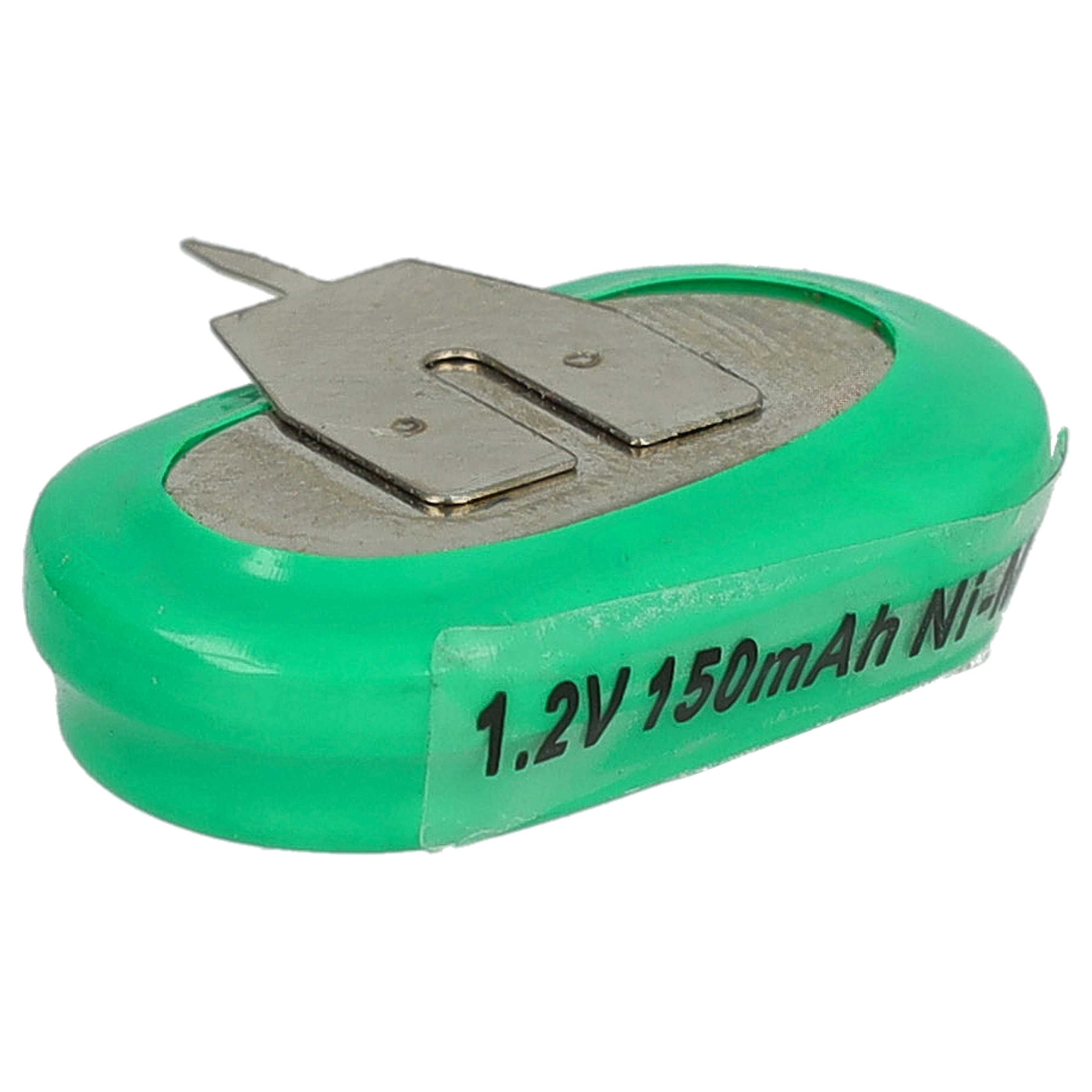 10x Button Cell Battery Type 1/V150H 3 Pins for Model Building Solar Lamps etc. - 150 mAh 1.2 V NiMH