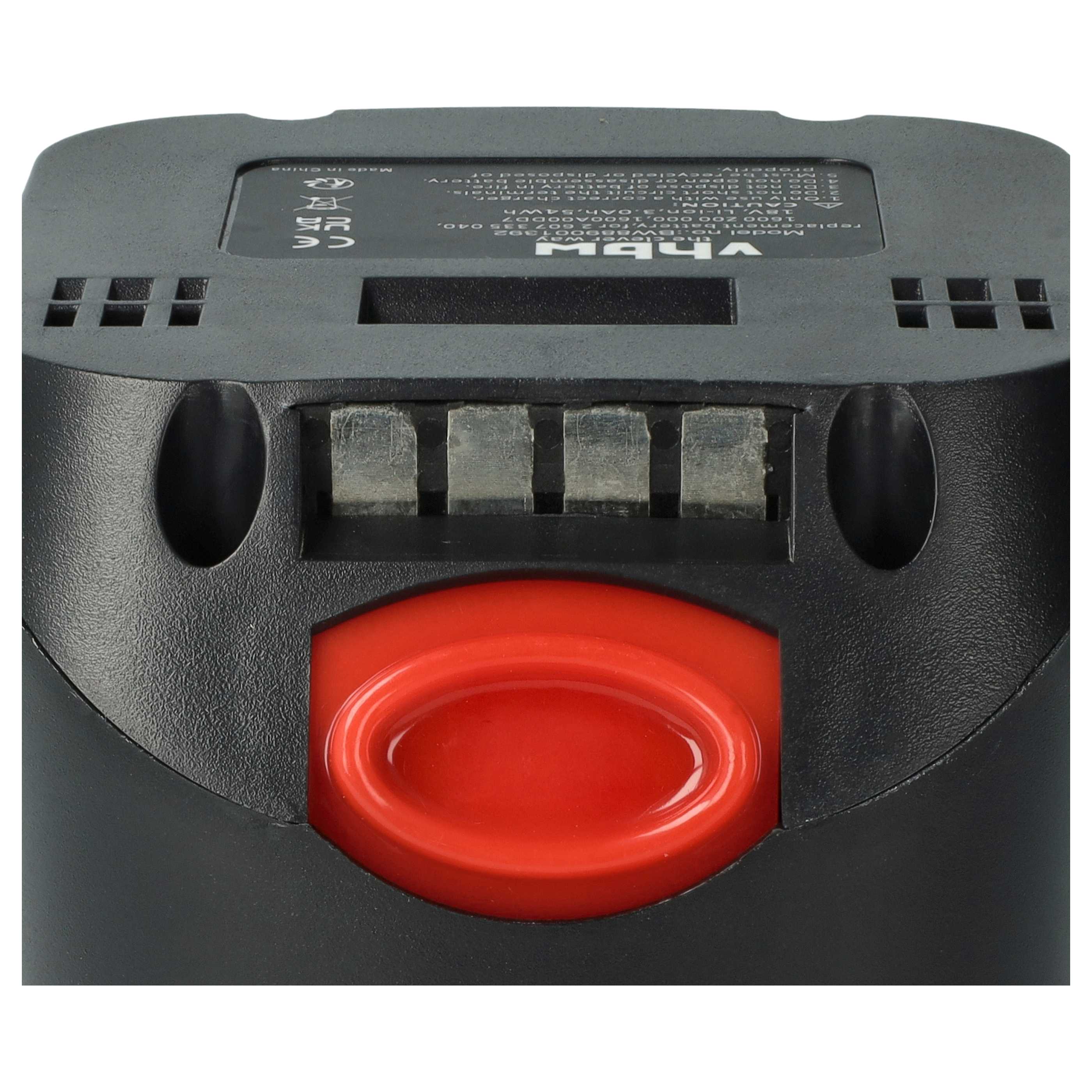 2x Battery replaces Bosch 1 600 Z00 000, 1 600 A00 DD7 Electric Power Tool - 3000 mAh, 18 V, Li-Ion