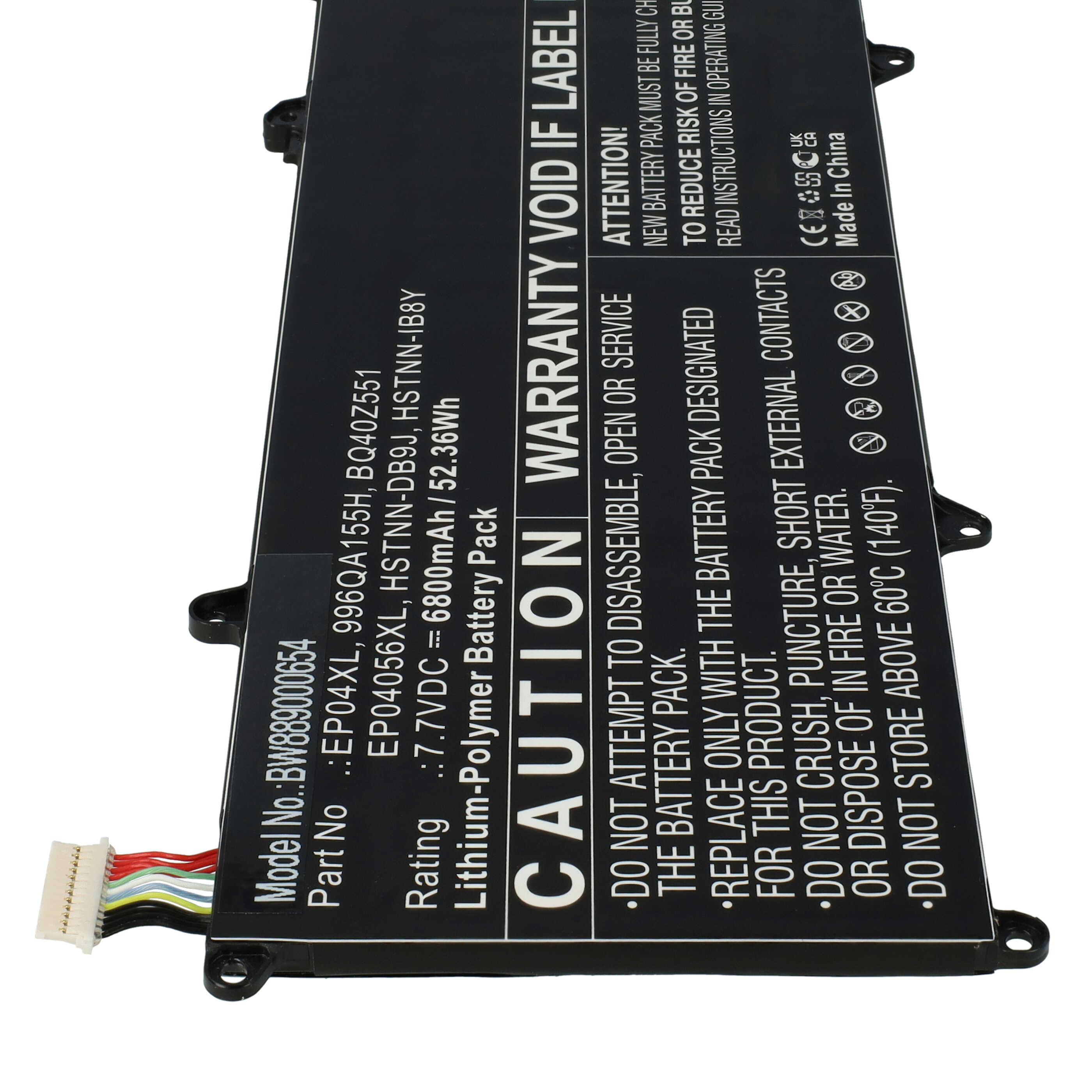 Notebook Battery Replacement for HP 996QA155H, BQ40Z551, EP04056XL, EP04XL - 6800 mAh 7.7 V Li-polymer