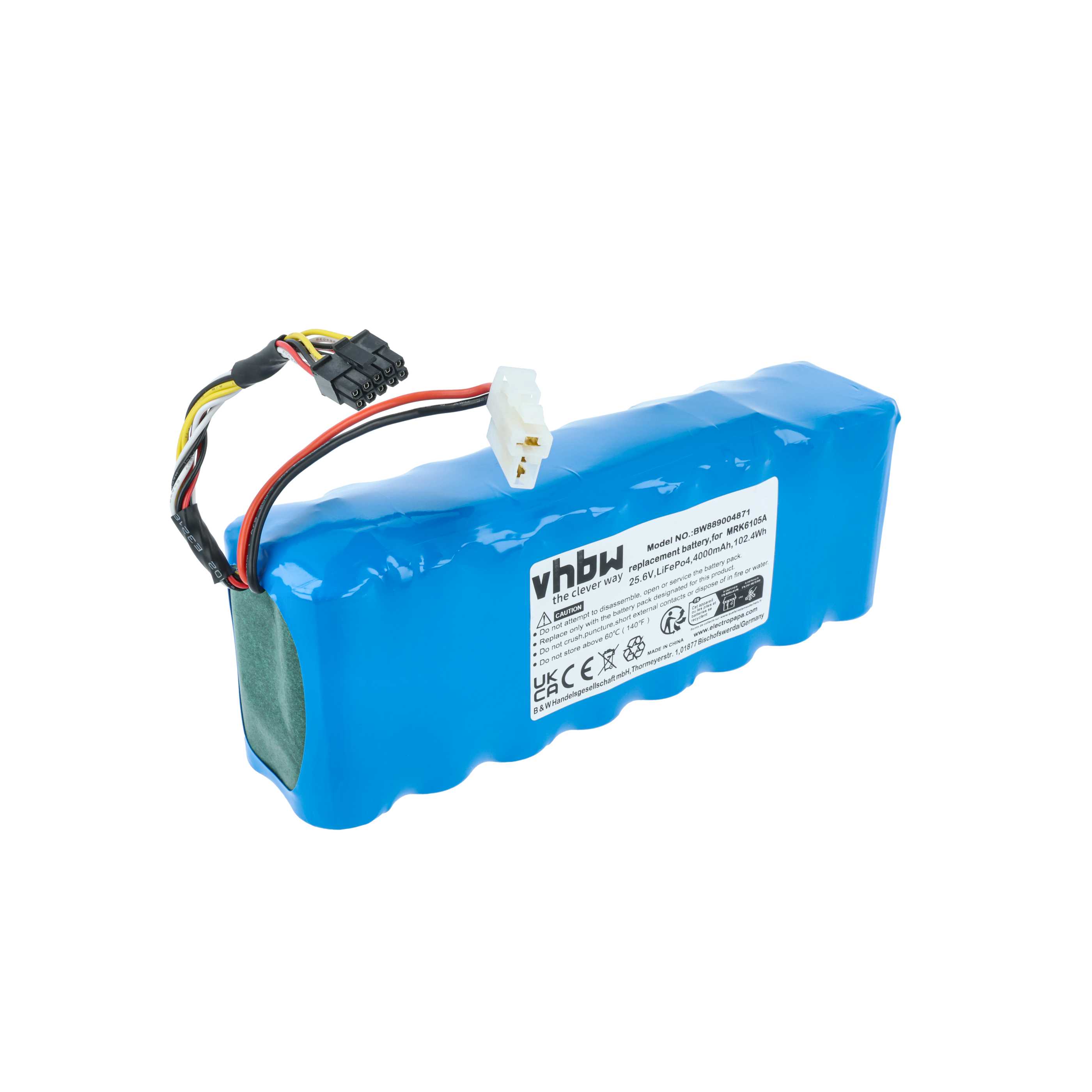Batteria sostituisce BAT6000C, BAT6000A, MRK6103A, BAT6001B per tagliaerba - 4000mAh 25,6V LiFePO4