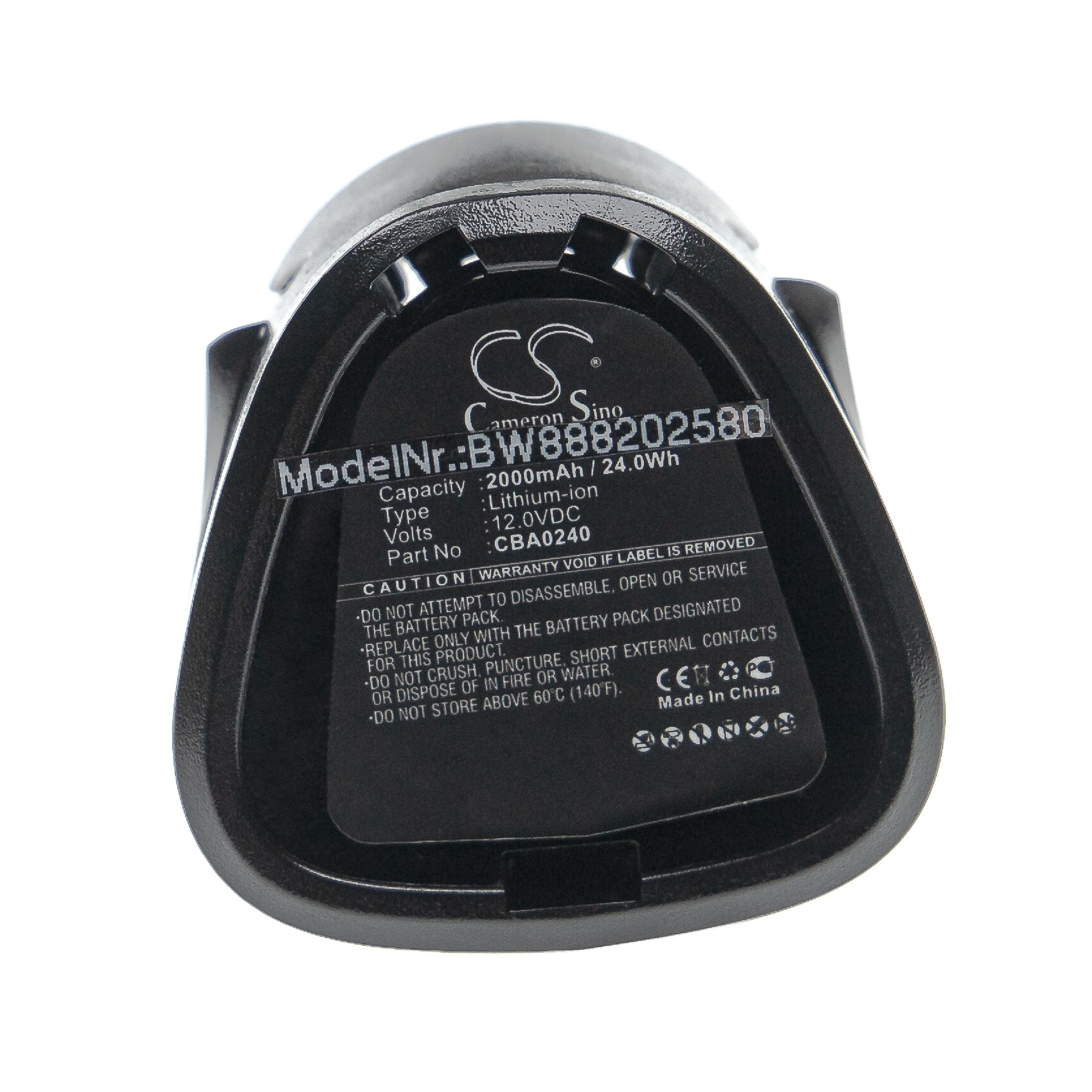 Batterie remplace EGO CBA0240 pour outil électrique - 2000 mAh, 12 V, Li-ion