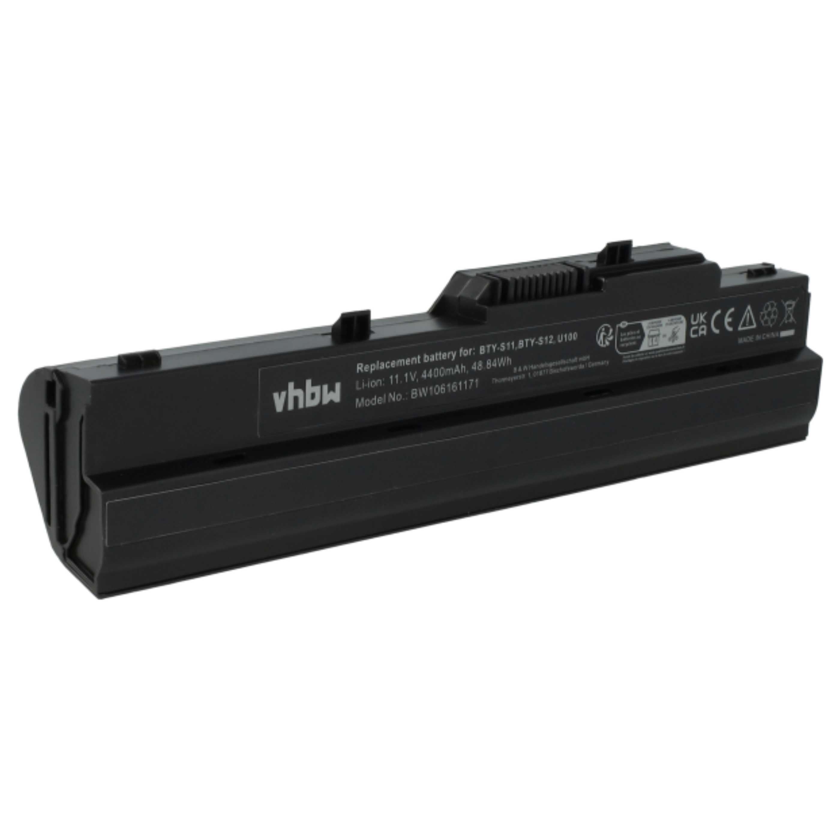 Batteria sostituisce Medion BTY-S13, BTY-S12, BTY-S11 per notebook Medion - 4400mAh 11,1V Li-Ion nero