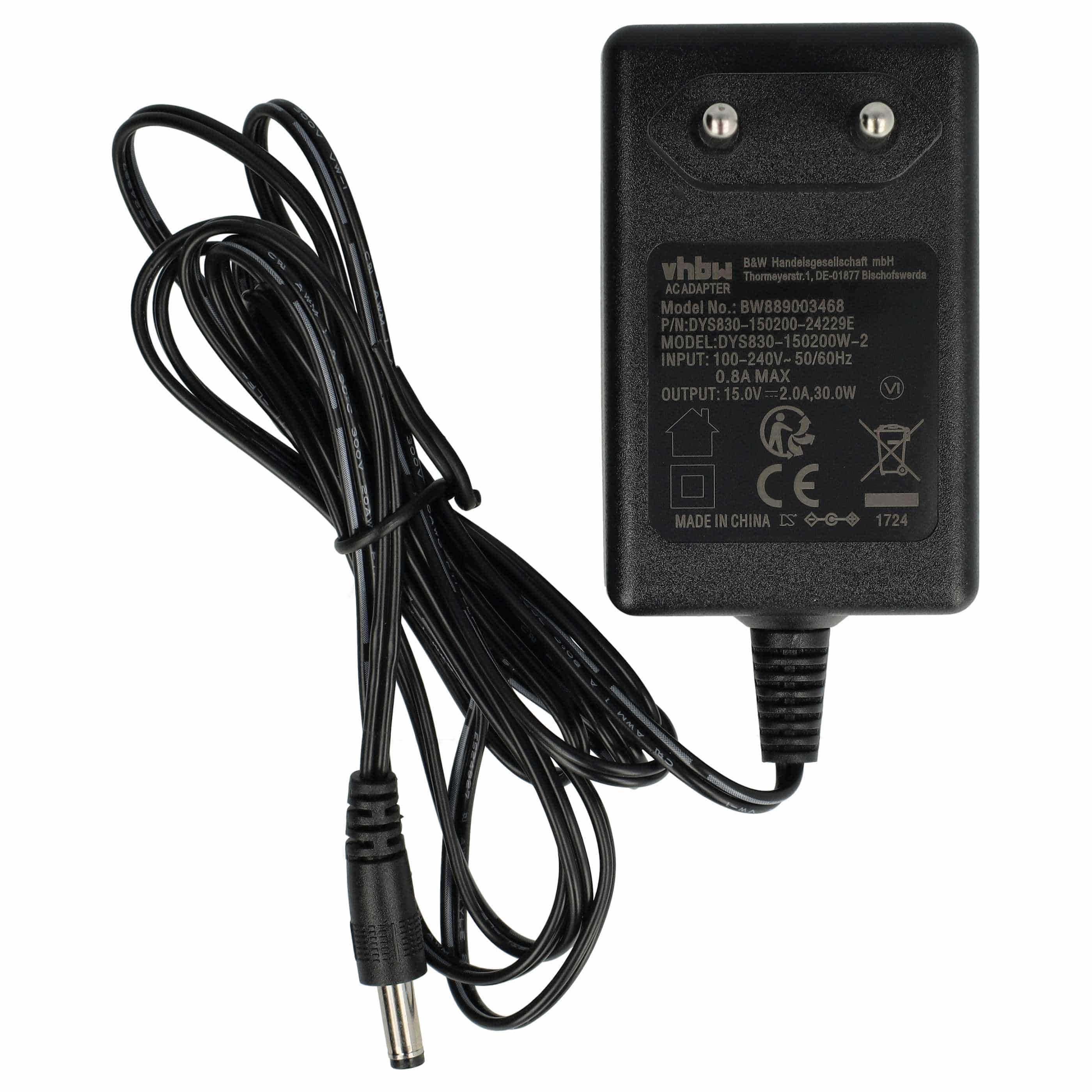 Mains Adapter suitable for Beurer MP100 / 570.68 Manicure / Pedicure Station - 177 cm