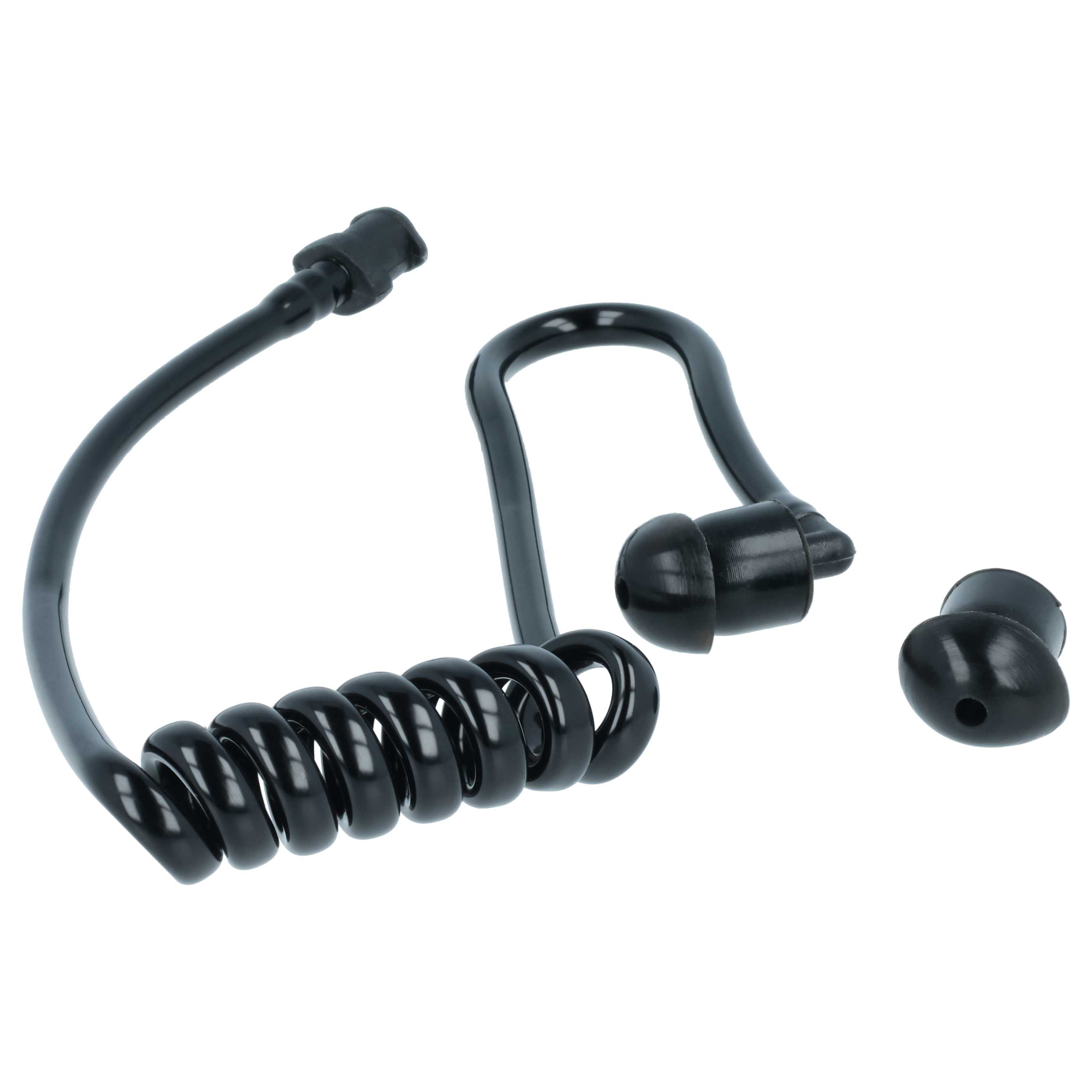 Sound Tube suitable for Headset - Incl. 2x ear plug, Black, Transparent