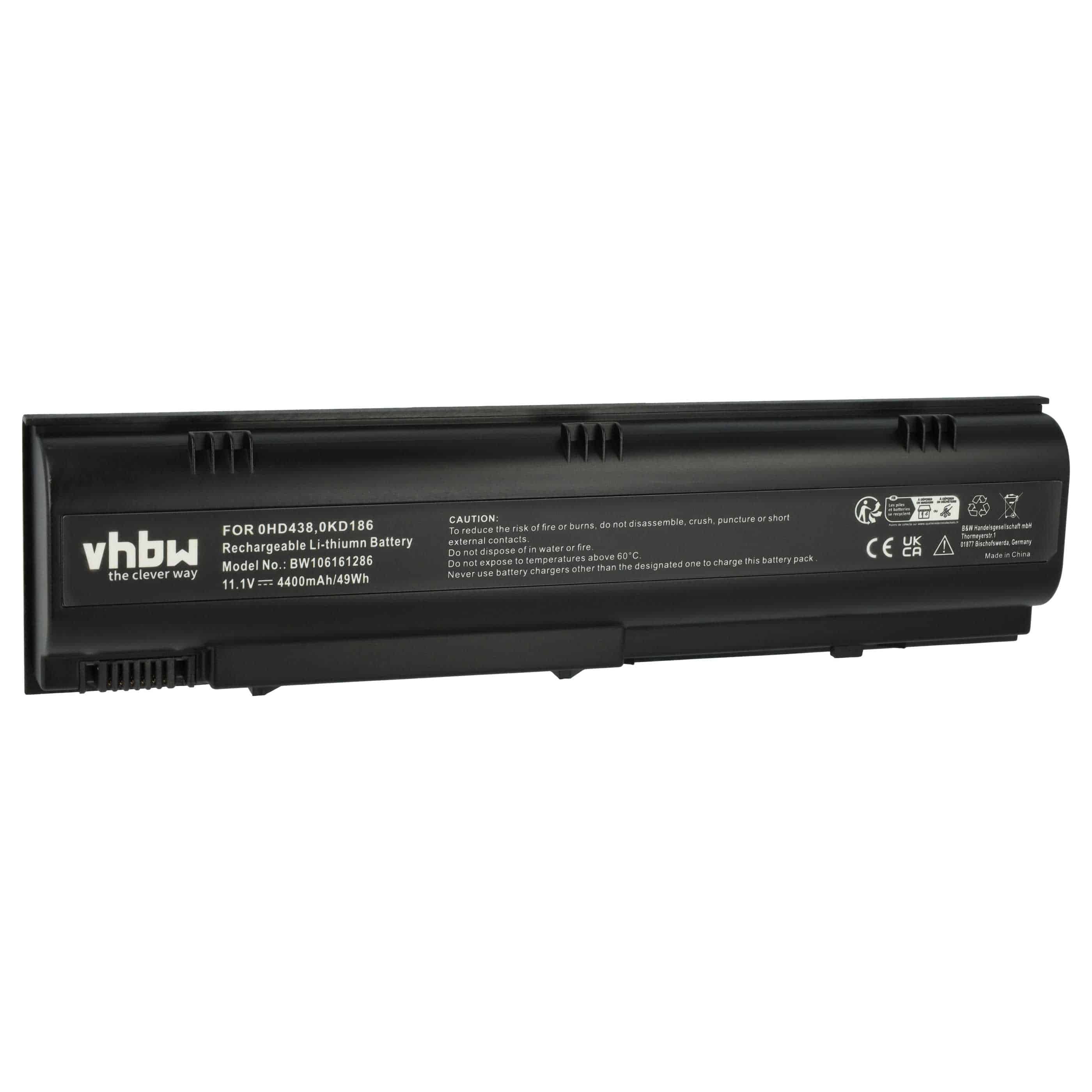 Akumulator do laptopa zamiennik Dell 0TD612, 0TD429, 0WD414, 0HD438, 0KD186 - 4400 mAh 11,1 V Li-Ion, czarny